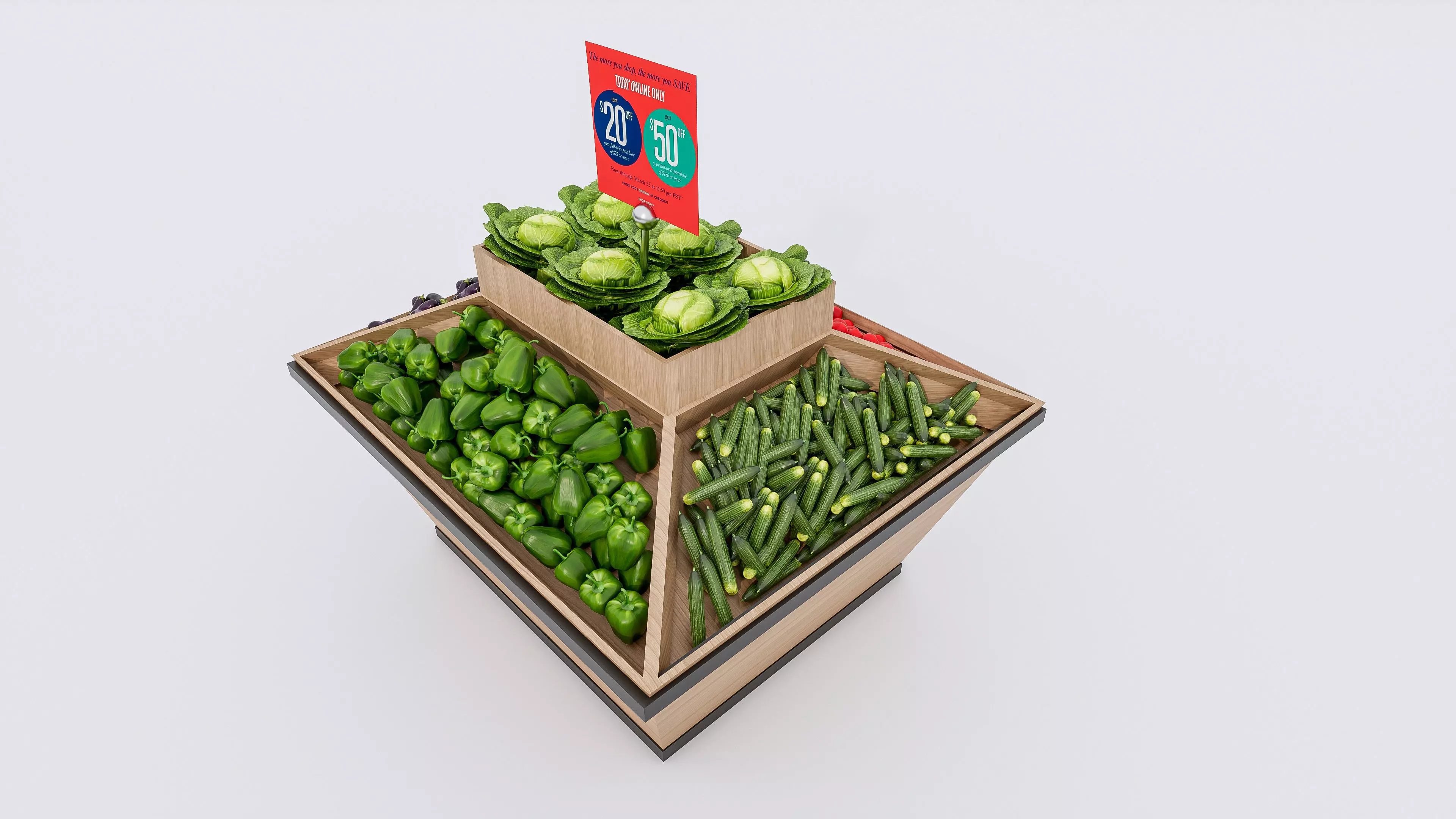 Supermarket Convenience Store Shelves Display Racks 3 3D model_19