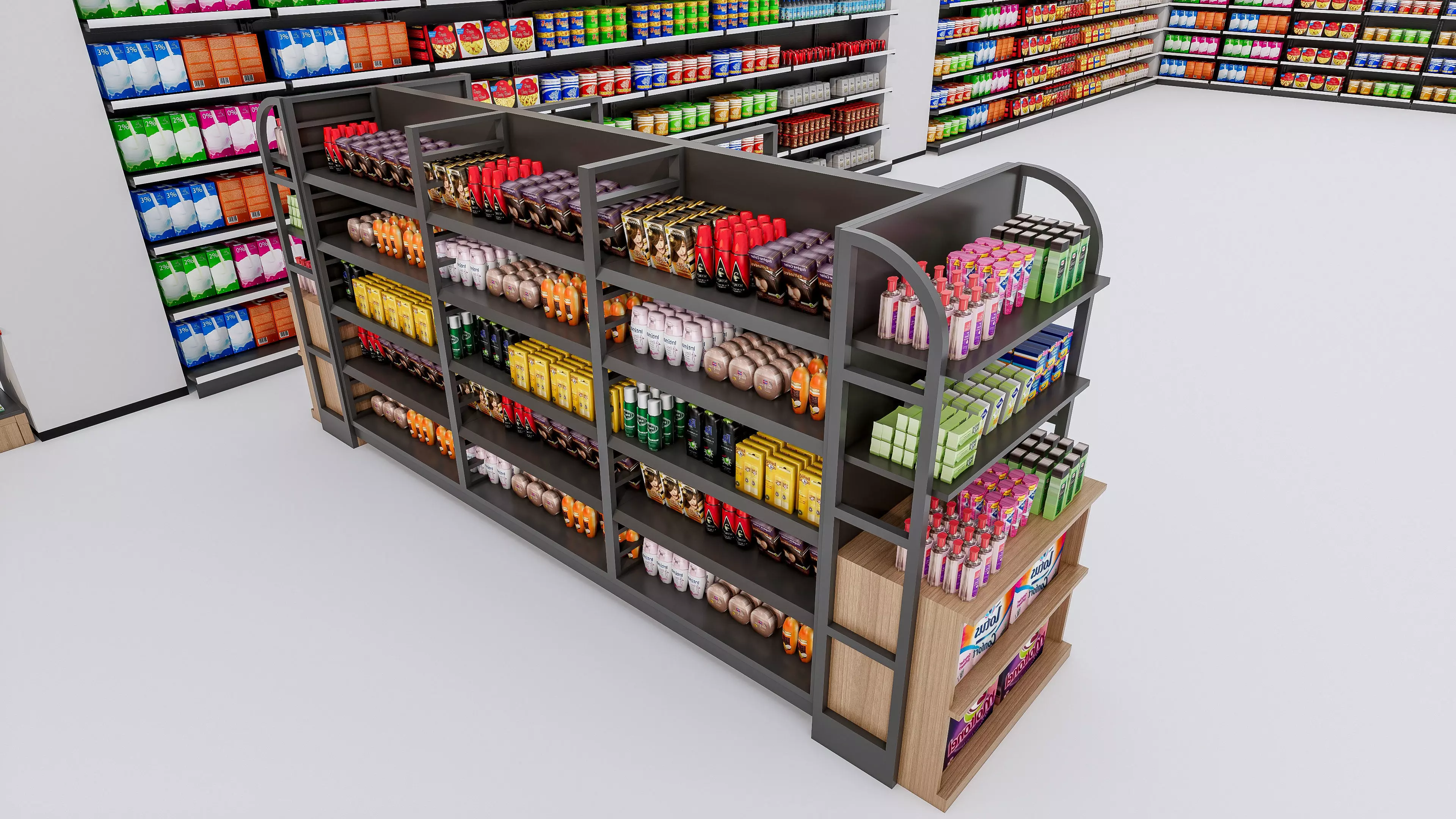 Supermarket Convenience Store Shelves Display Racks 3 3D model_38