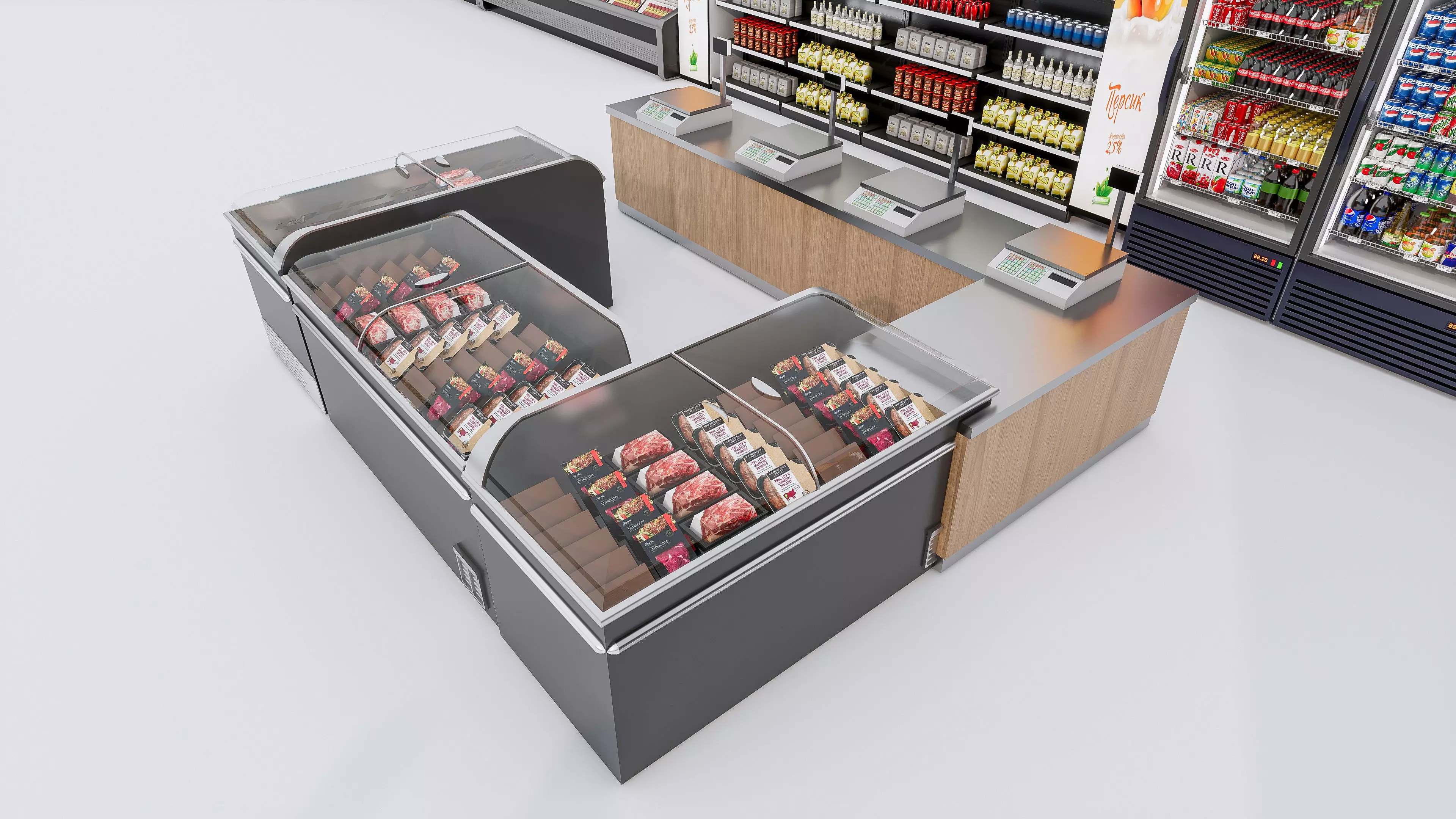 Supermarket Convenience Store Shelves Display Racks 3 3D model_25