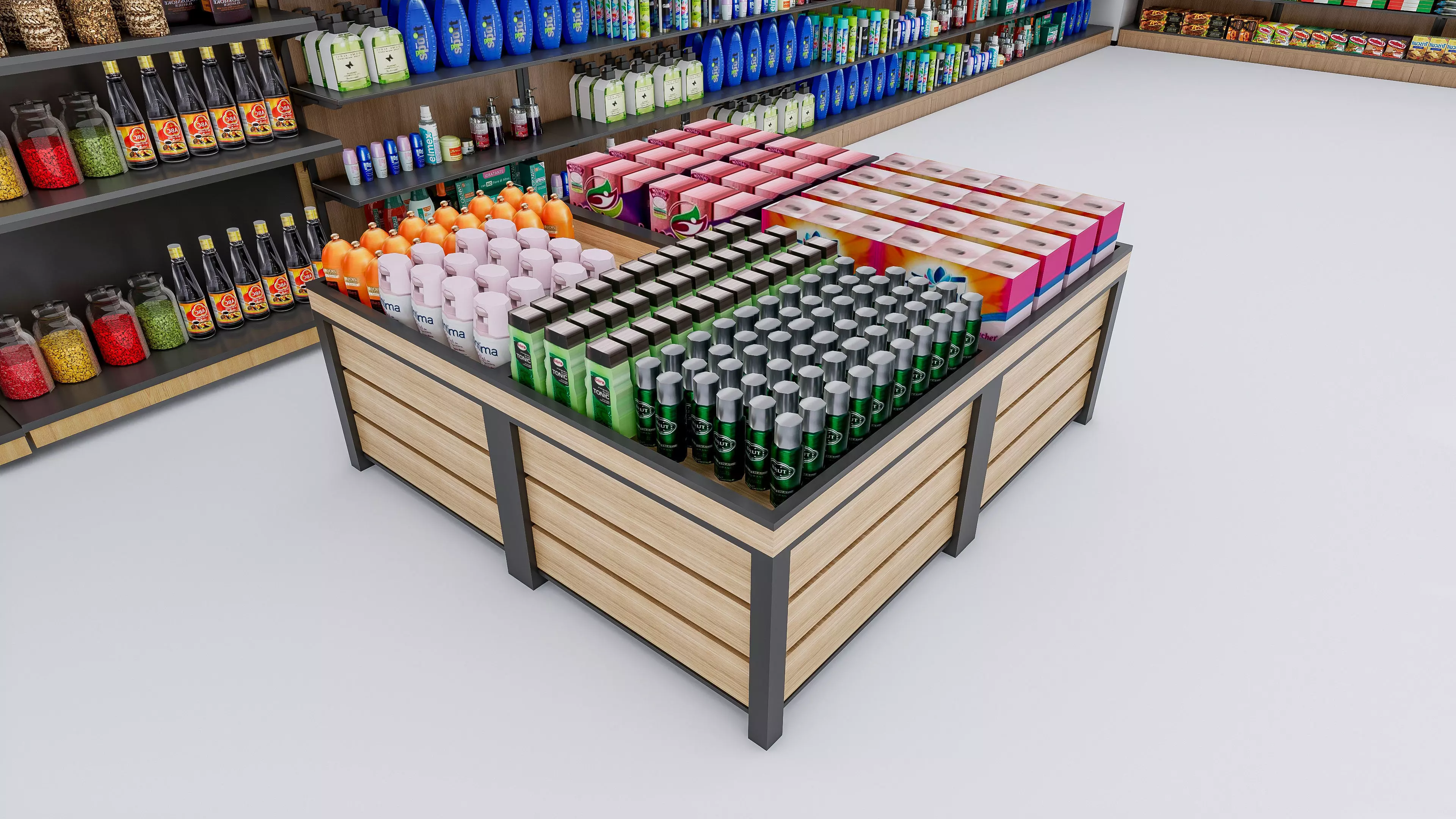 Supermarket Convenience Store Shelves Display Racks 3 3D model_35