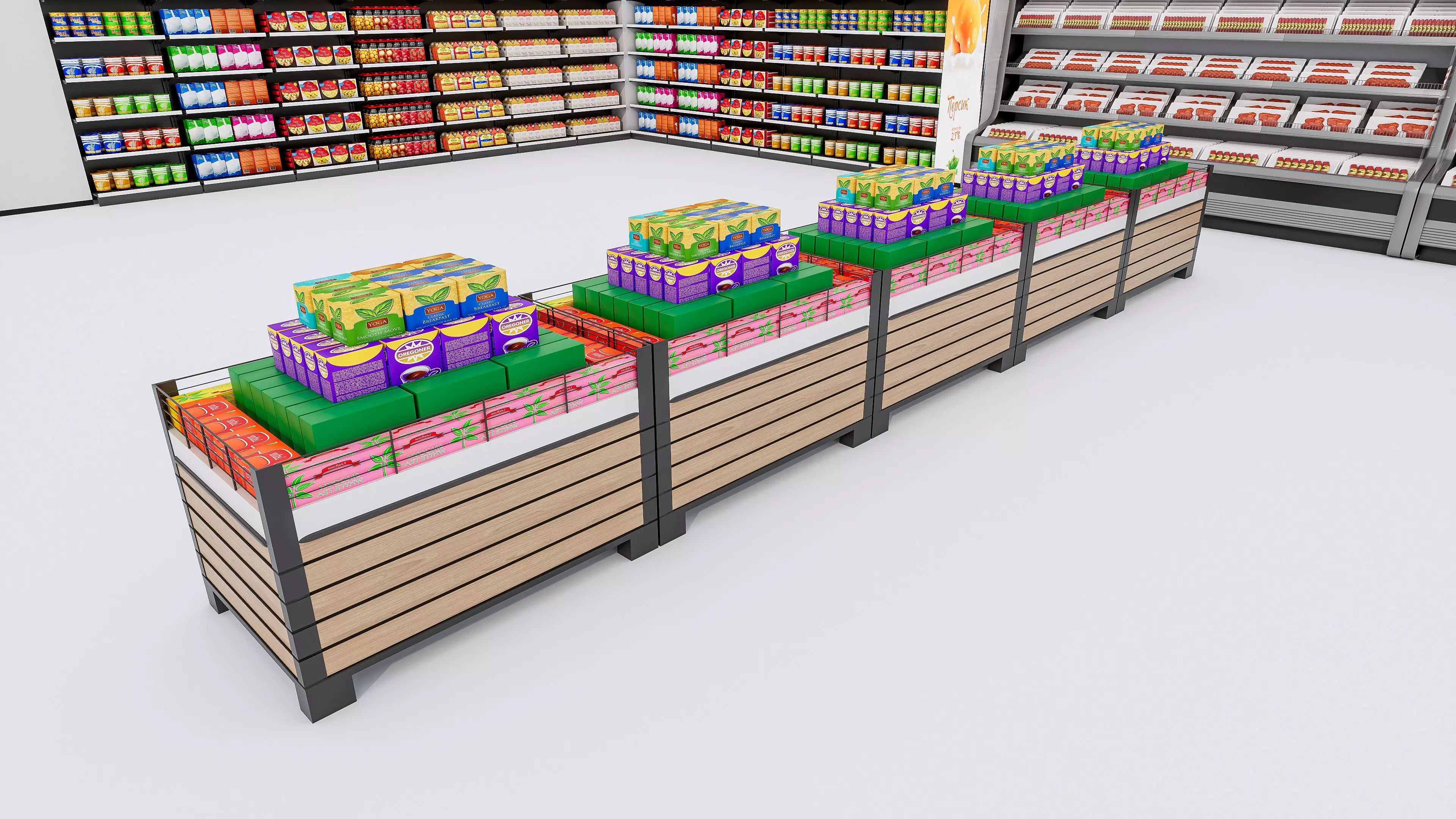Supermarket Convenience Store Shelves Display Racks 3 3D model_22