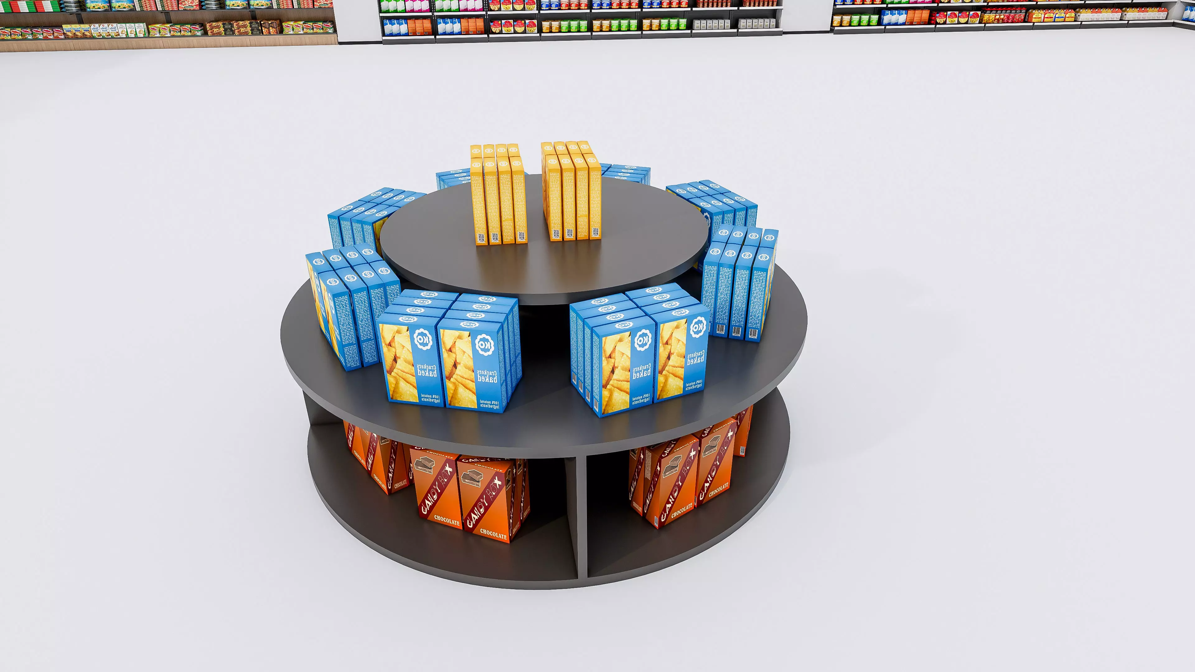 Supermarket Convenience Store Shelves Display Racks 3 3D model_33