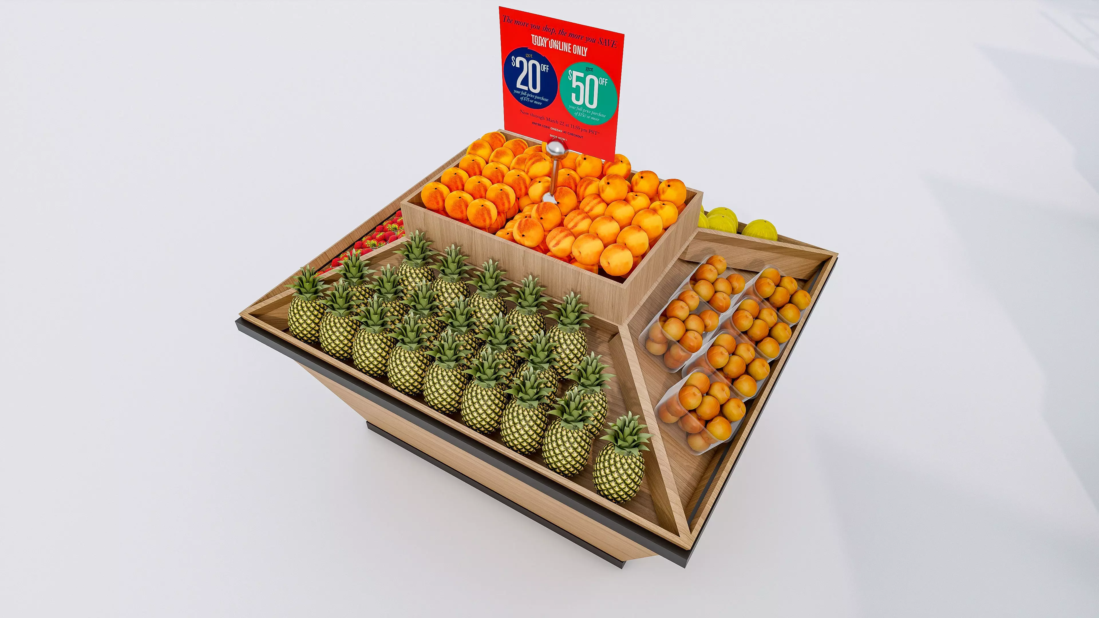 Supermarket Convenience Store Shelves Display Racks 3 3D model_17