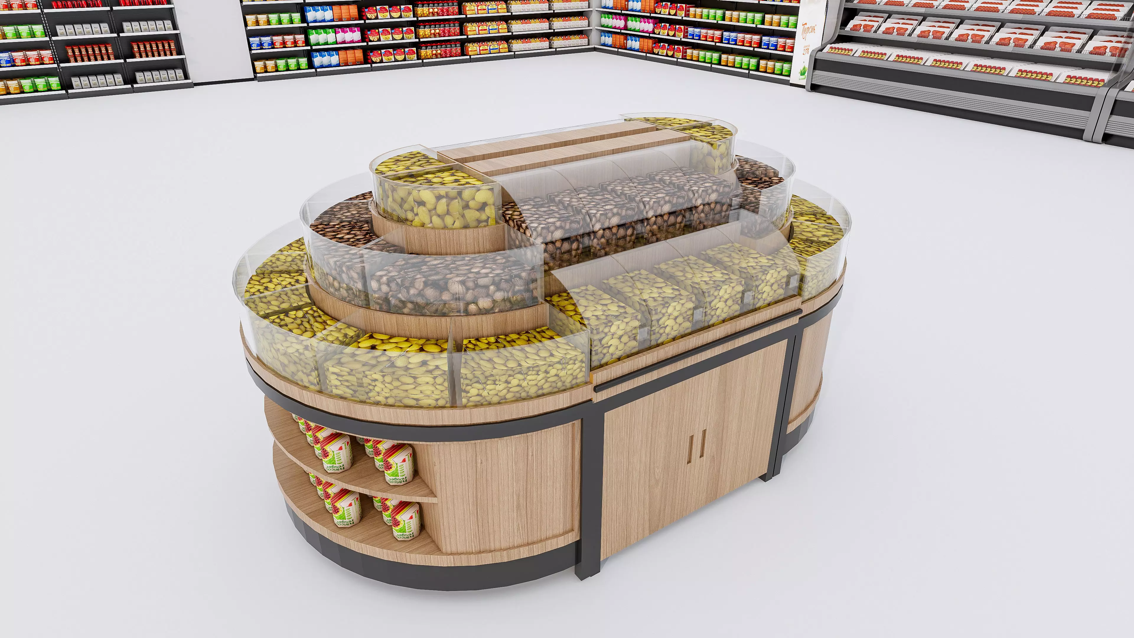 Supermarket Convenience Store Shelves Display Racks 3 3D model_28