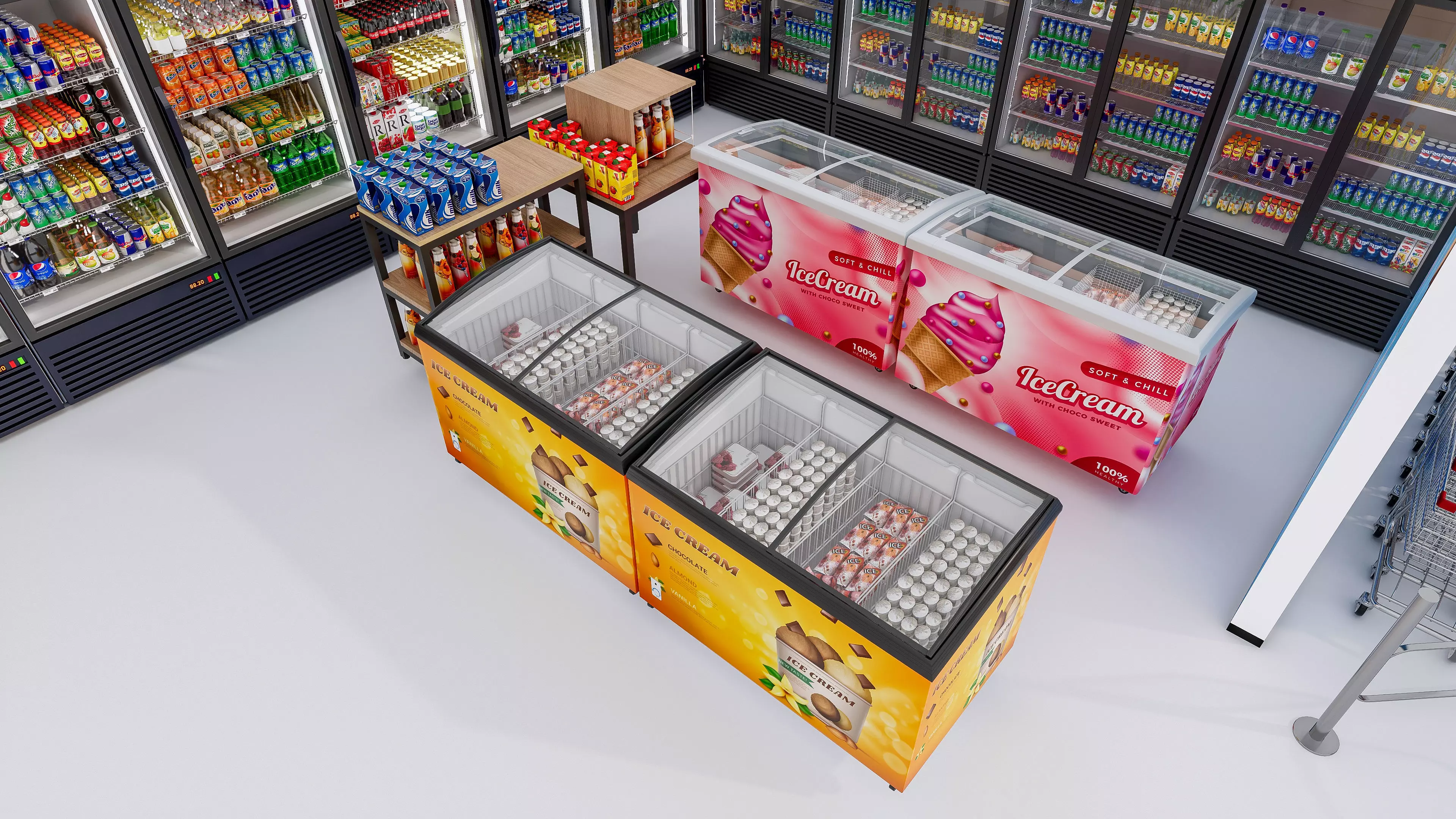 Supermarket Convenience Store Shelves Display Racks 3 3D model_13
