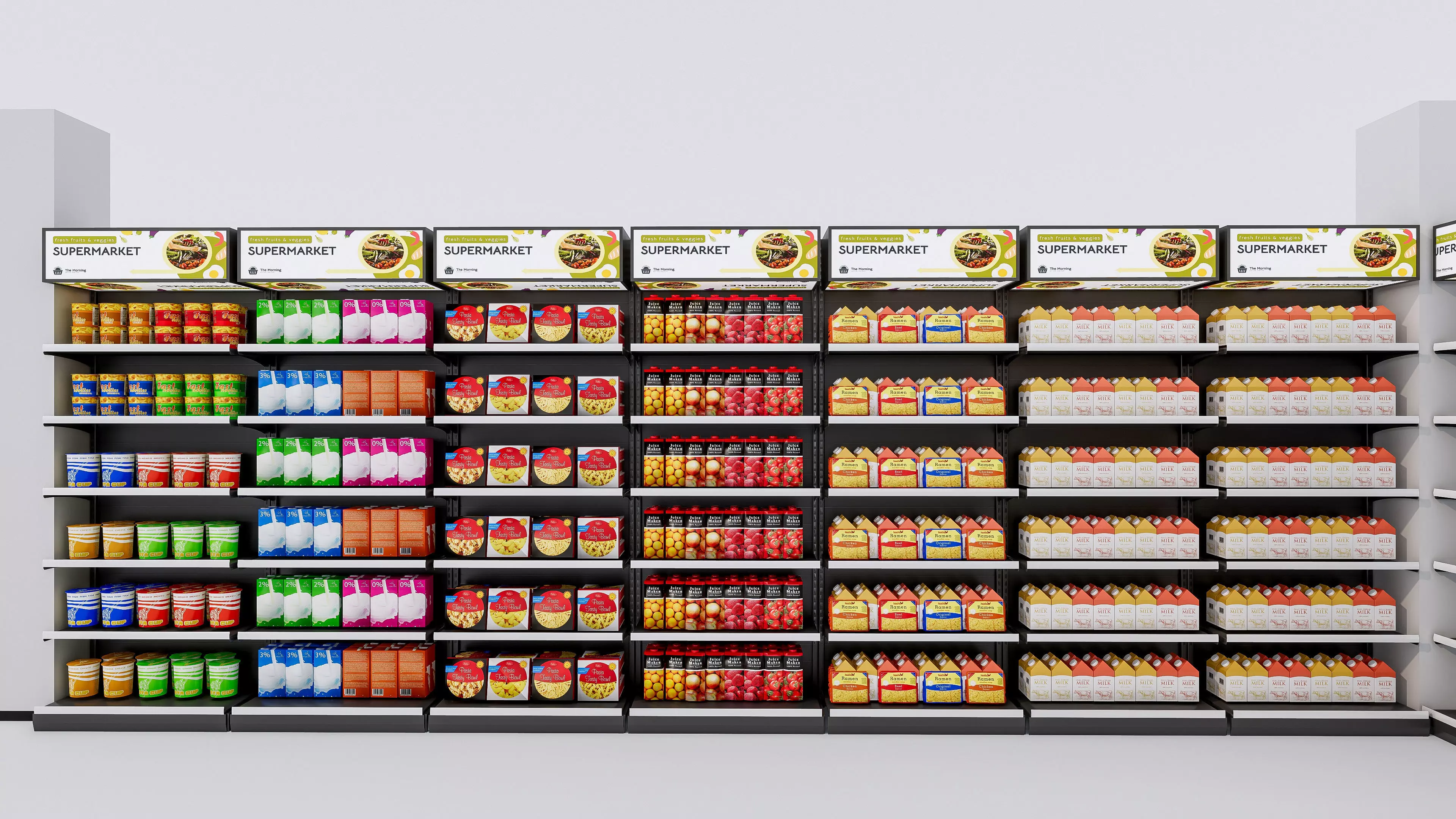 Supermarket Convenience Store Shelves Display Racks 3 3D model_51