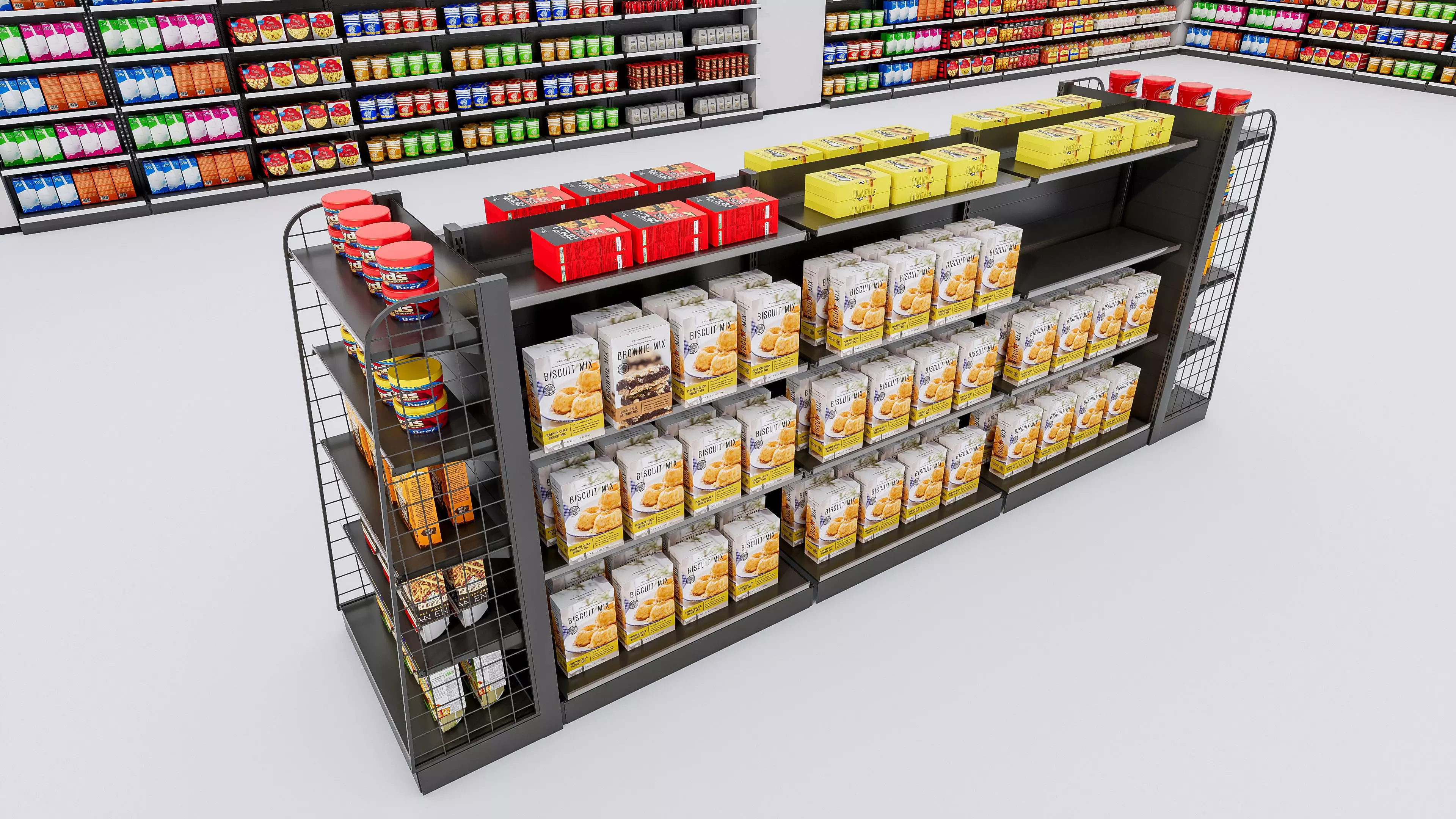 Supermarket Convenience Store Shelves Display Racks 3 3D model_39