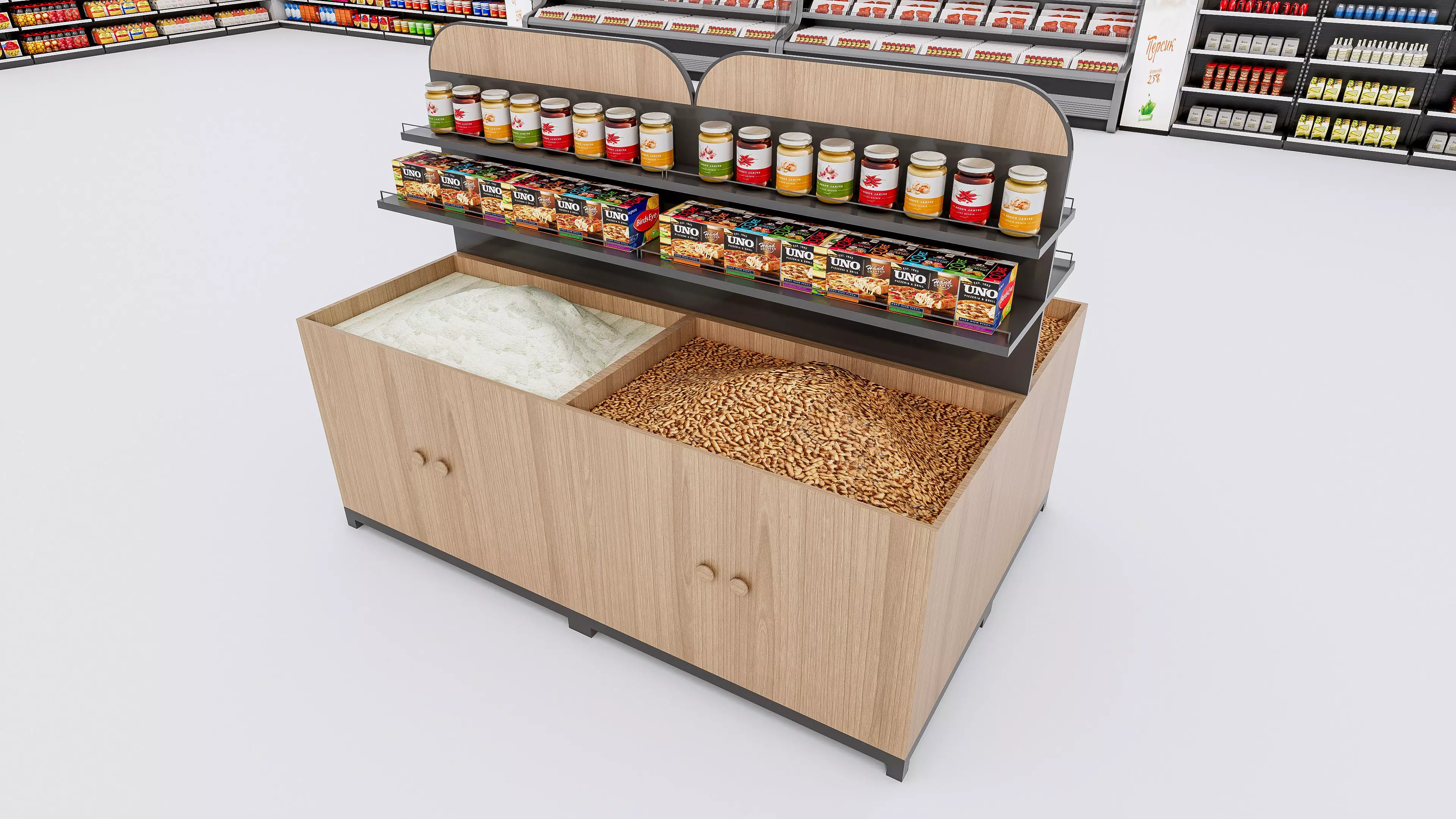Supermarket Convenience Store Shelves Display Racks 3 3D model_27