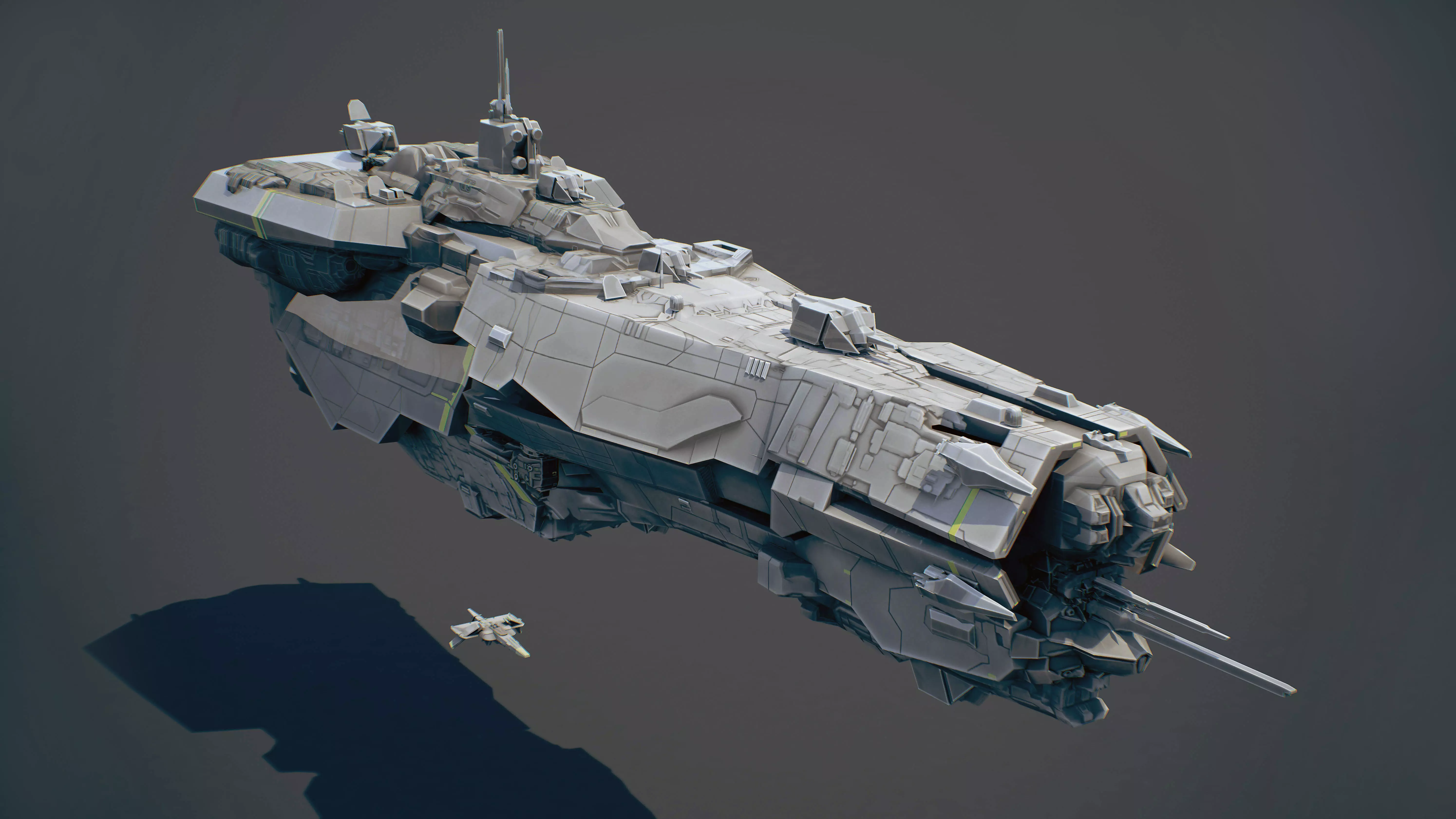 lowepoly spaceship 3D model_0