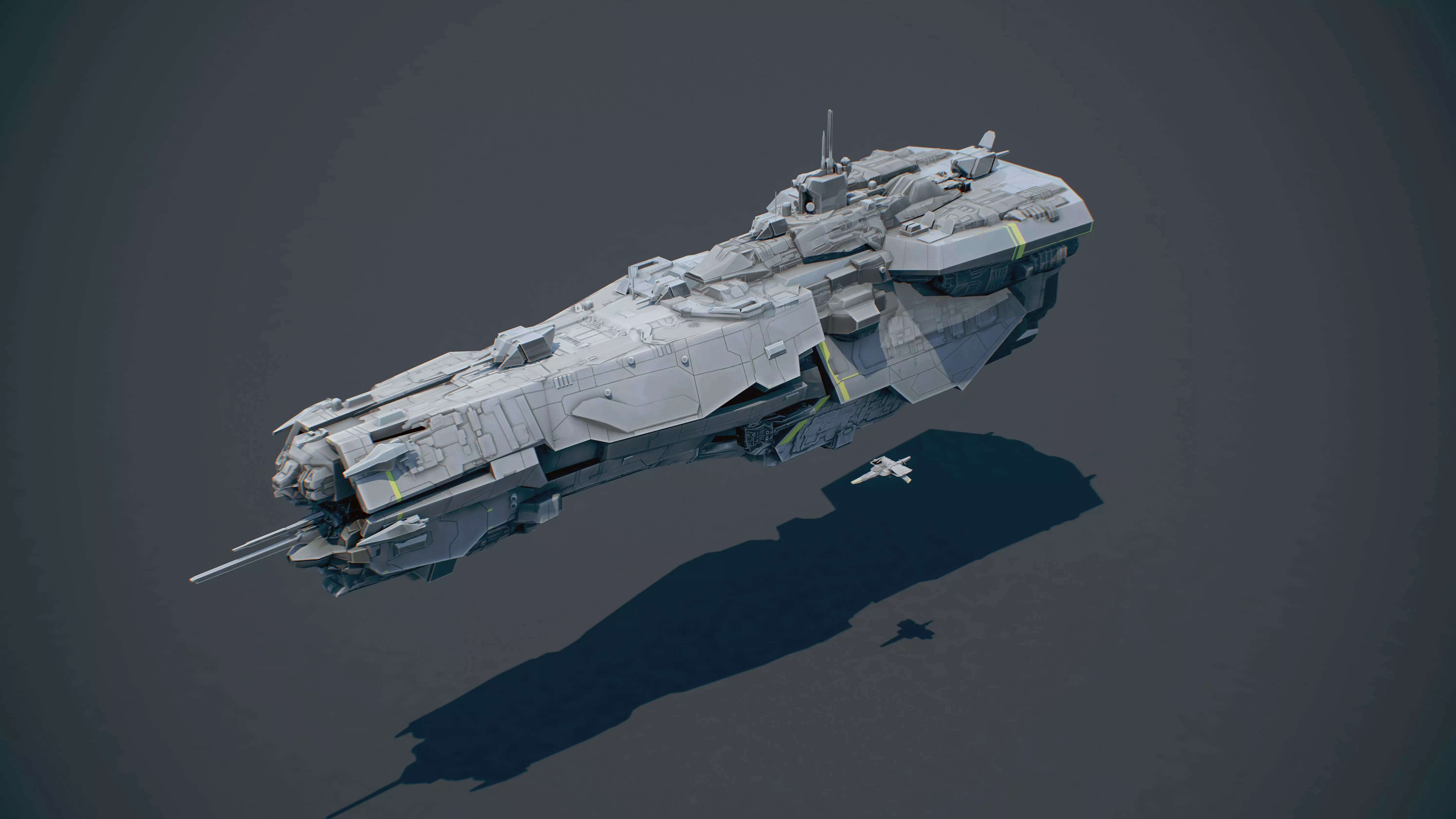 lowepoly spaceship 3D model_1