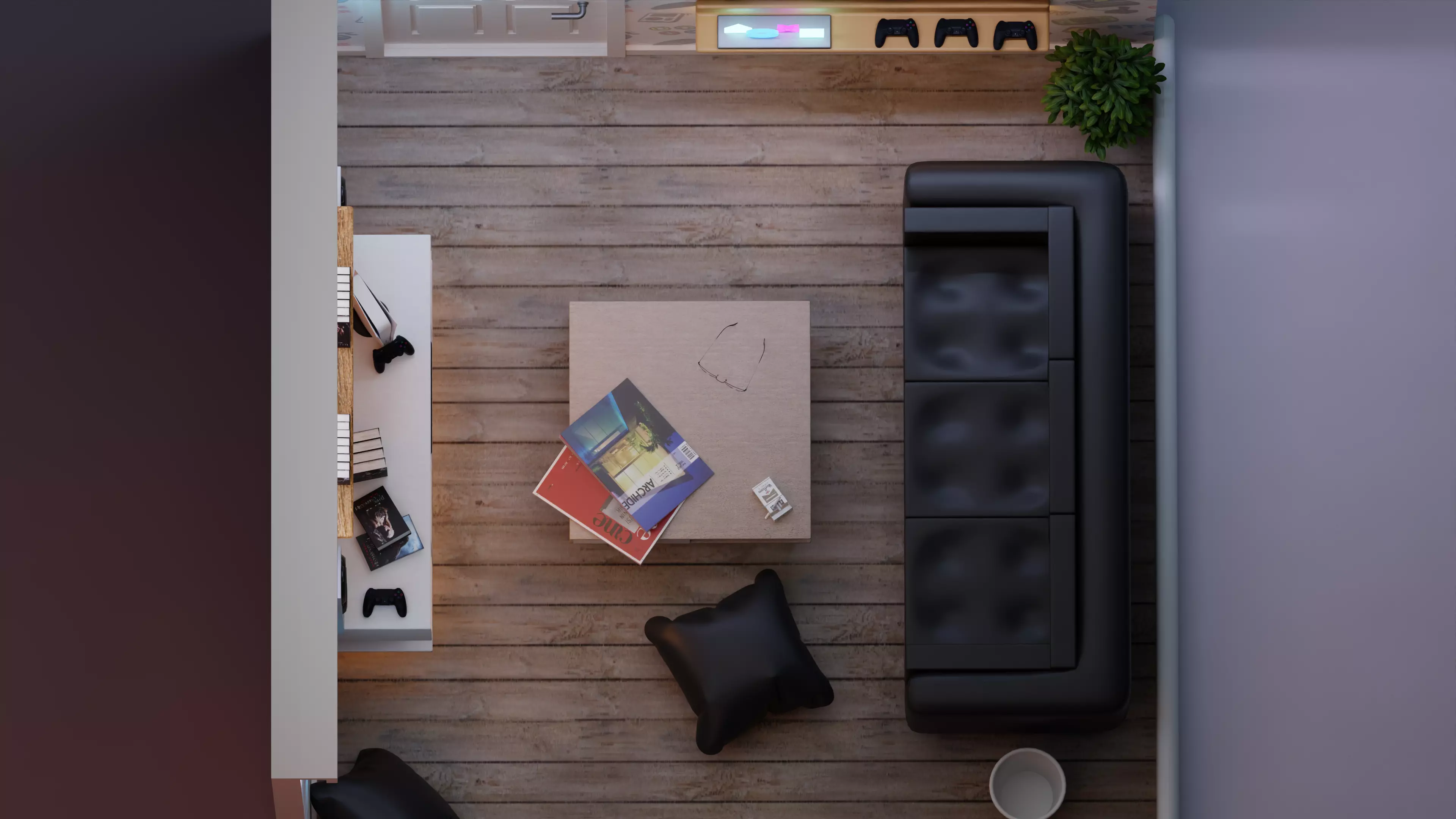 Isometric Room FBX OBJ GLB Low-poly 3D model_6