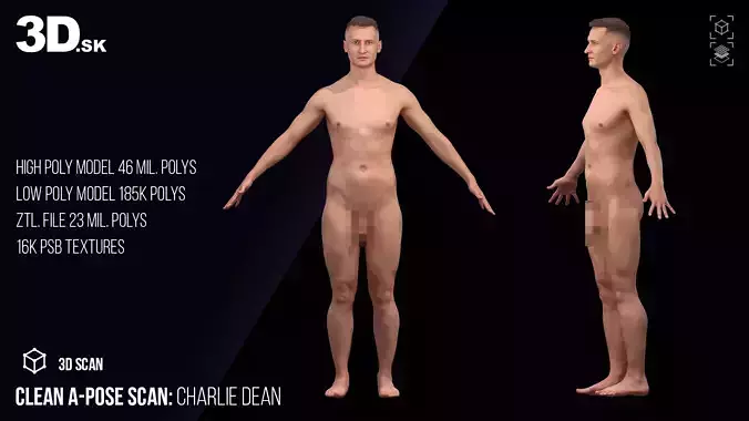 Clean A Pose Scan Charlie Dean Nude