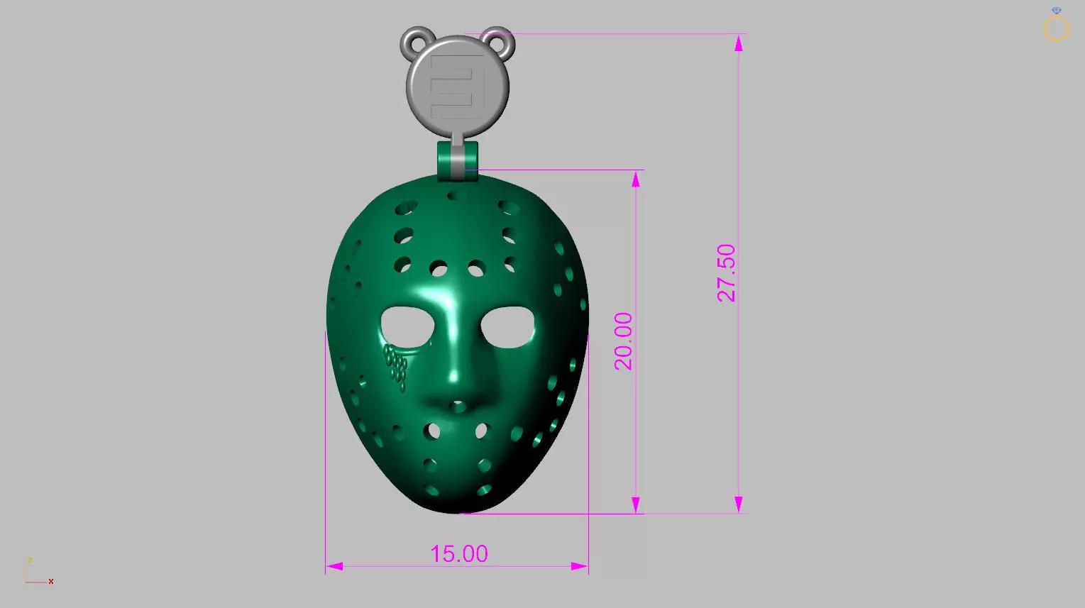 Jason Pendant 3D print model_12