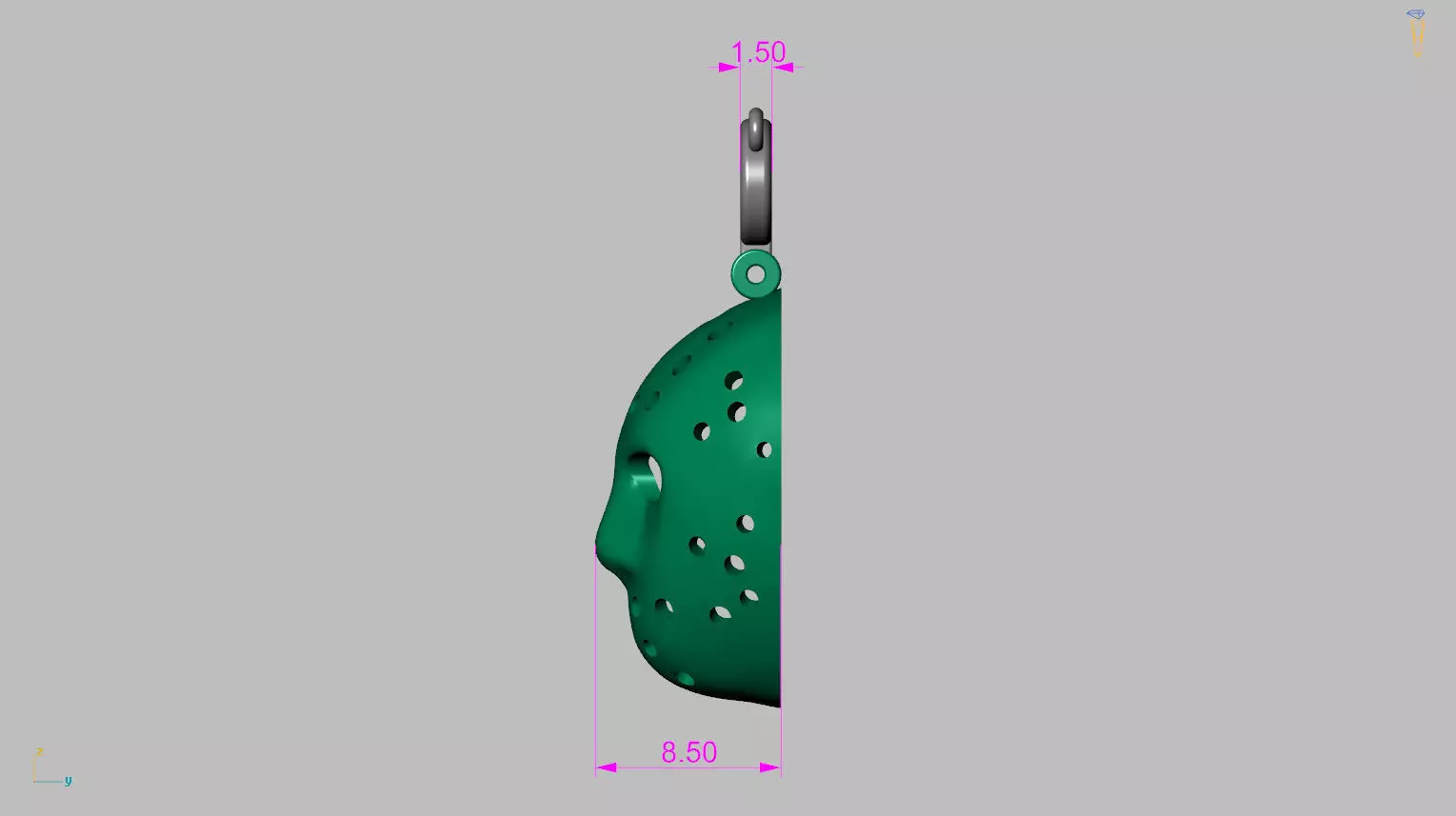 Jason Pendant 3D print model_11