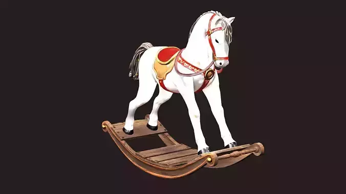 Rocking Toy Horse Low Poly 3D Model Low-poly 3D model