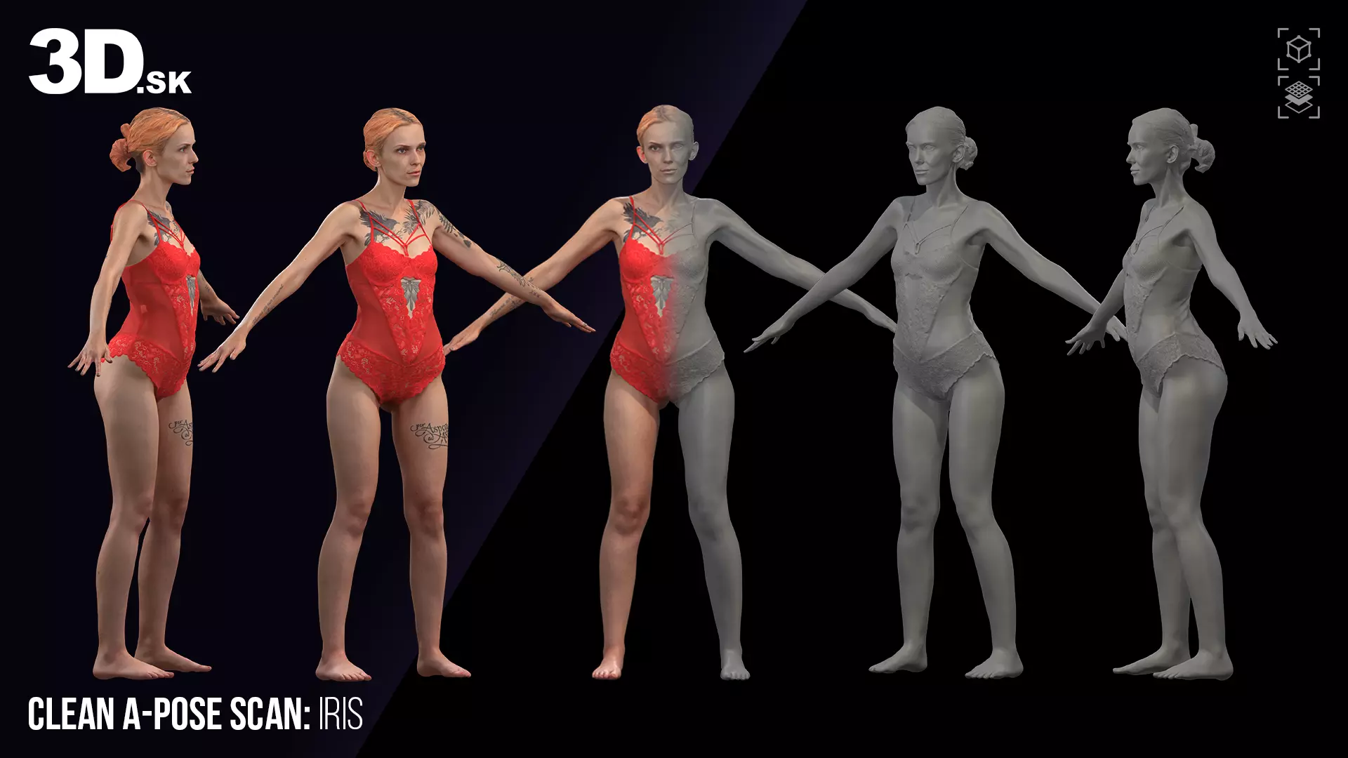 Clean A Pose Scan Iris Underwear 3D model_1