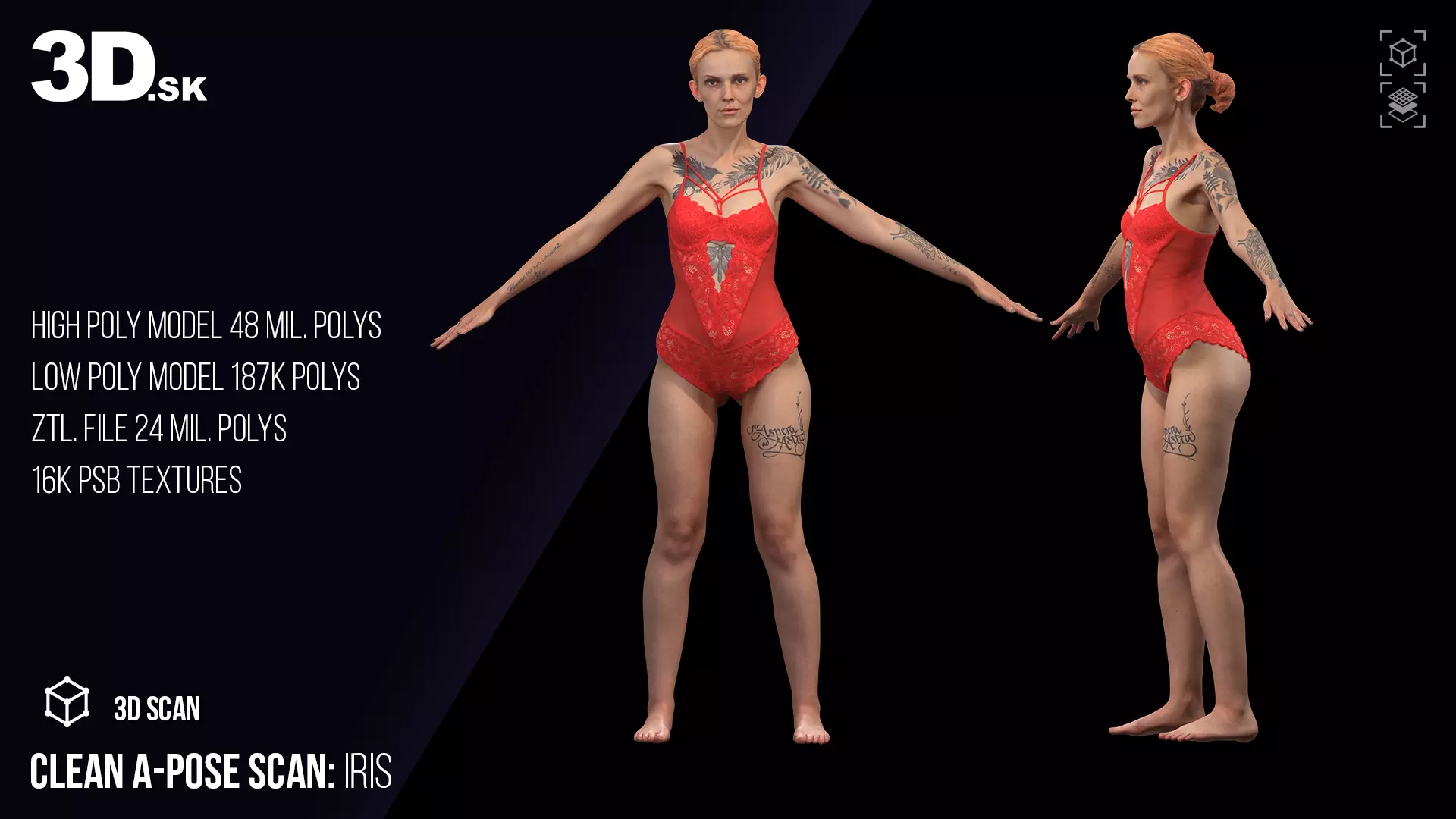 Clean A Pose Scan Iris Underwear 3D model_0