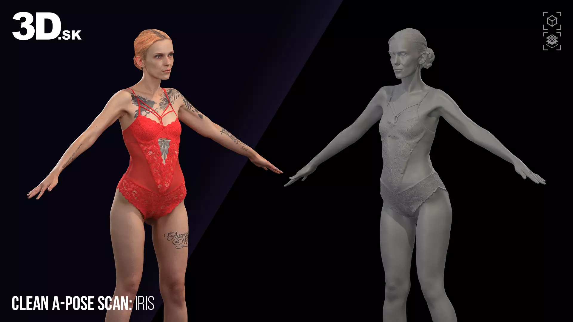 Clean A Pose Scan Iris Underwear 3D model_2