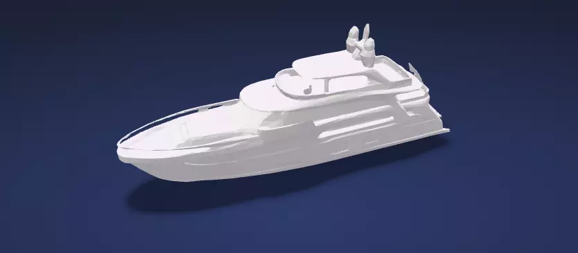 Luxury Motor Yacht Watercraft- 3D Model 3D model_8