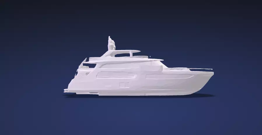 Luxury Motor Yacht Watercraft- 3D Model 3D model_4