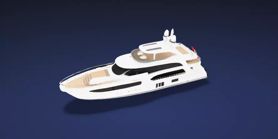 Luxury Motor Yacht Watercraft- 3D Model 3D model_9