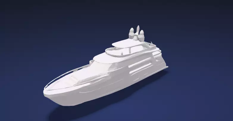 Luxury Motor Yacht Watercraft- 3D Model 3D model_3