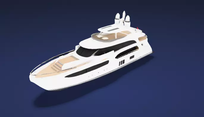 Luxury Motor Yacht Watercraft- 3D Model 3D model_2