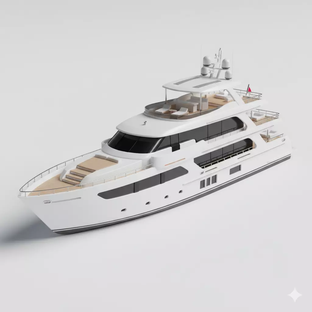 Luxury Motor Yacht Watercraft- 3D Model 3D model_0