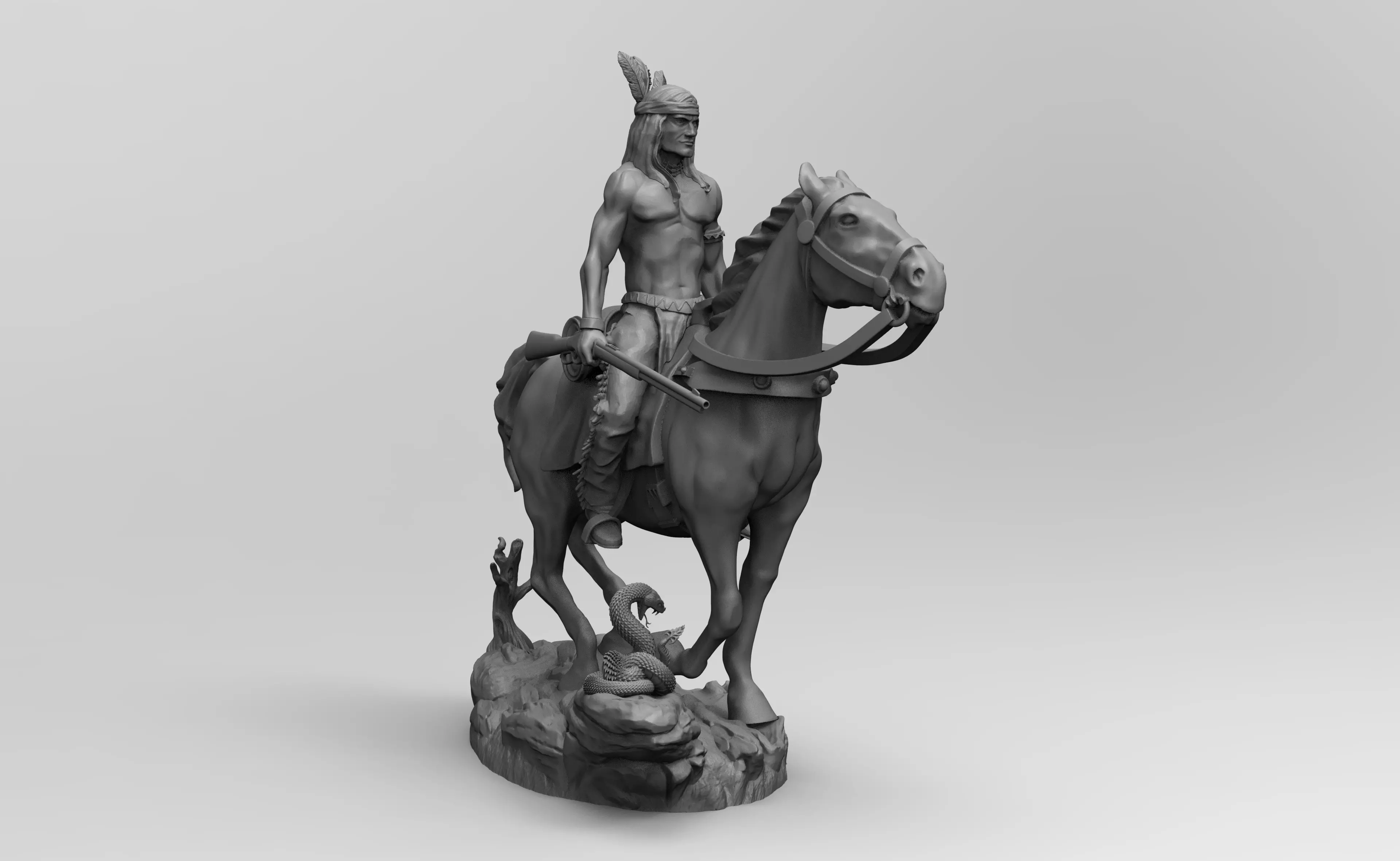American Native Indian Miniature Wild West Rider 3D Print Model 3D print model