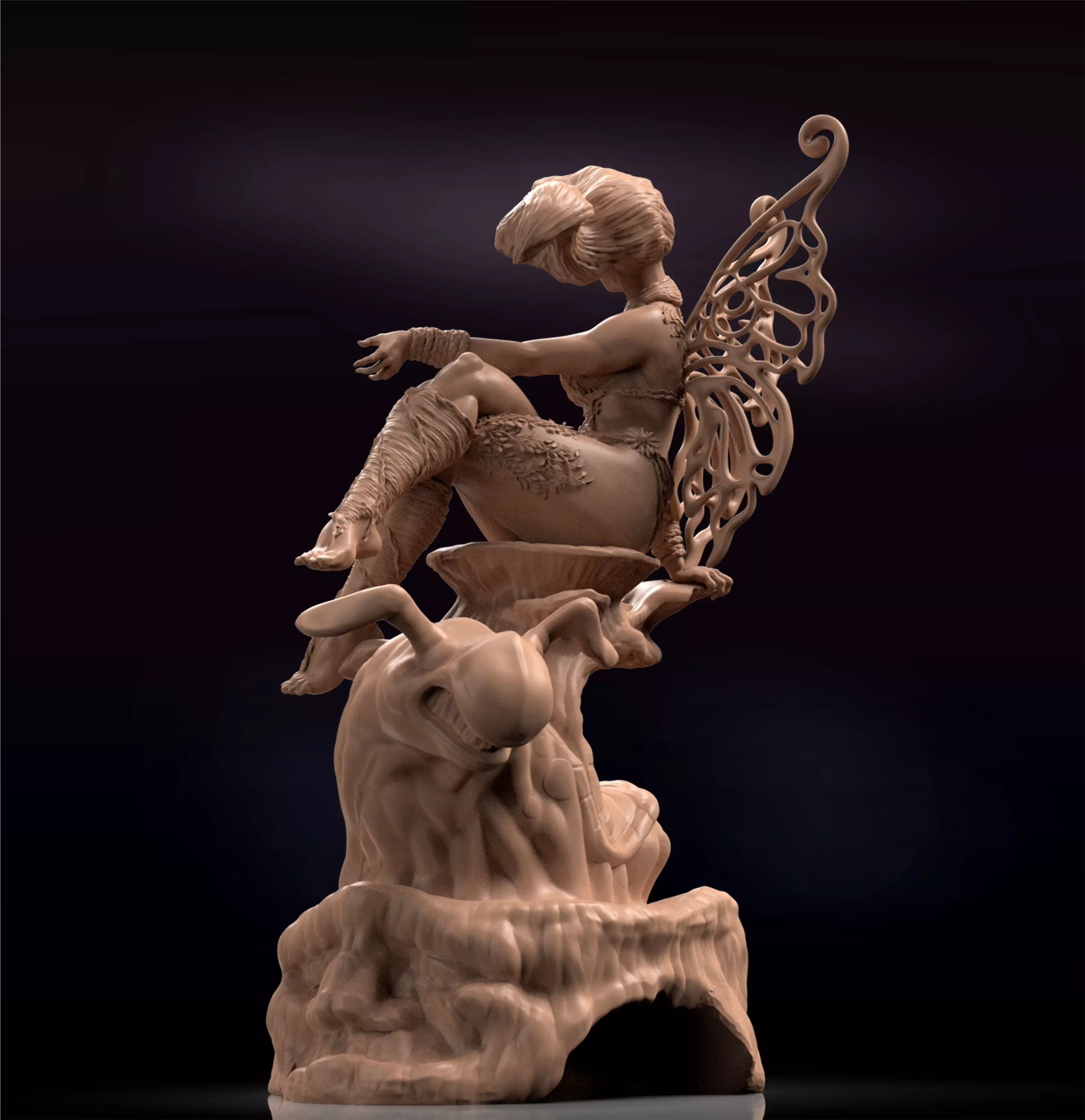 Fairy Driade in a forest 3D print model_4