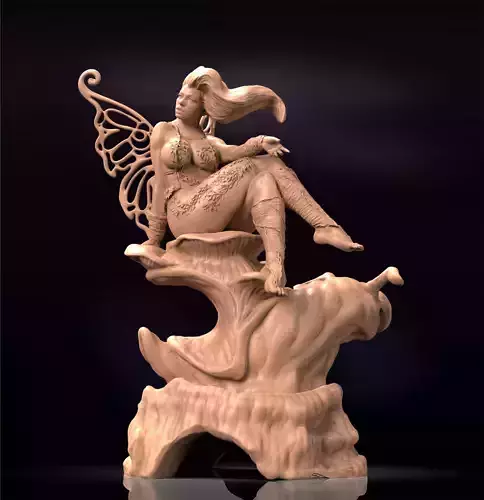 Fairy Driade in a forest 3D print model