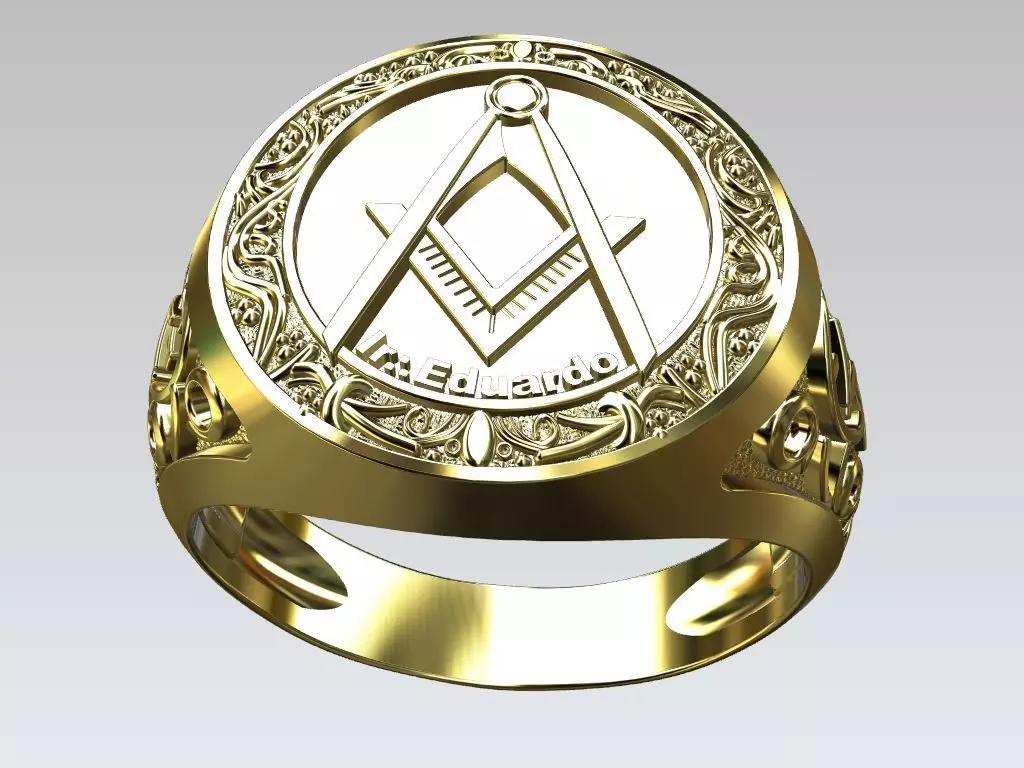 Freemason Ring 3D print model_0
