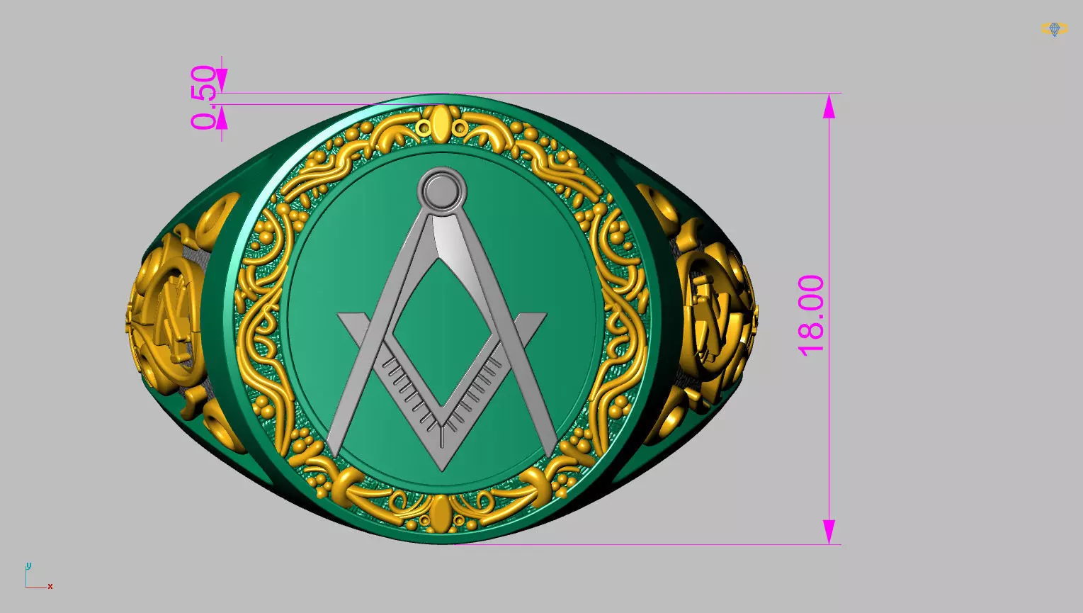 Freemason Ring 3D print model_9