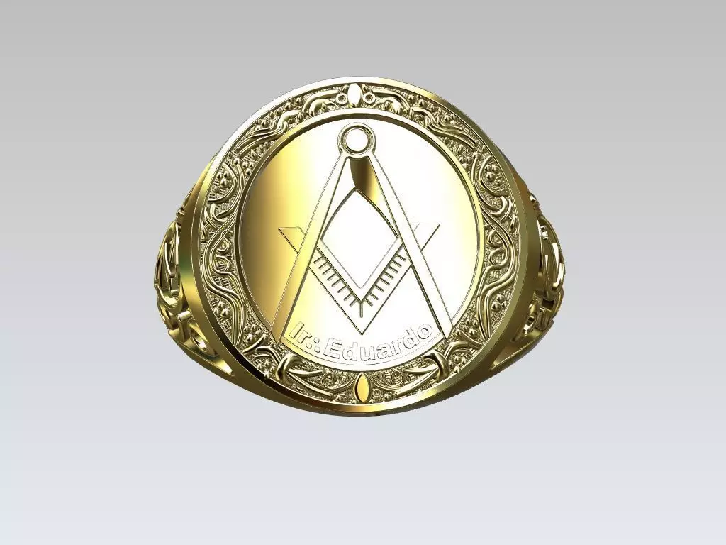 Freemason Ring 3D print model_2
