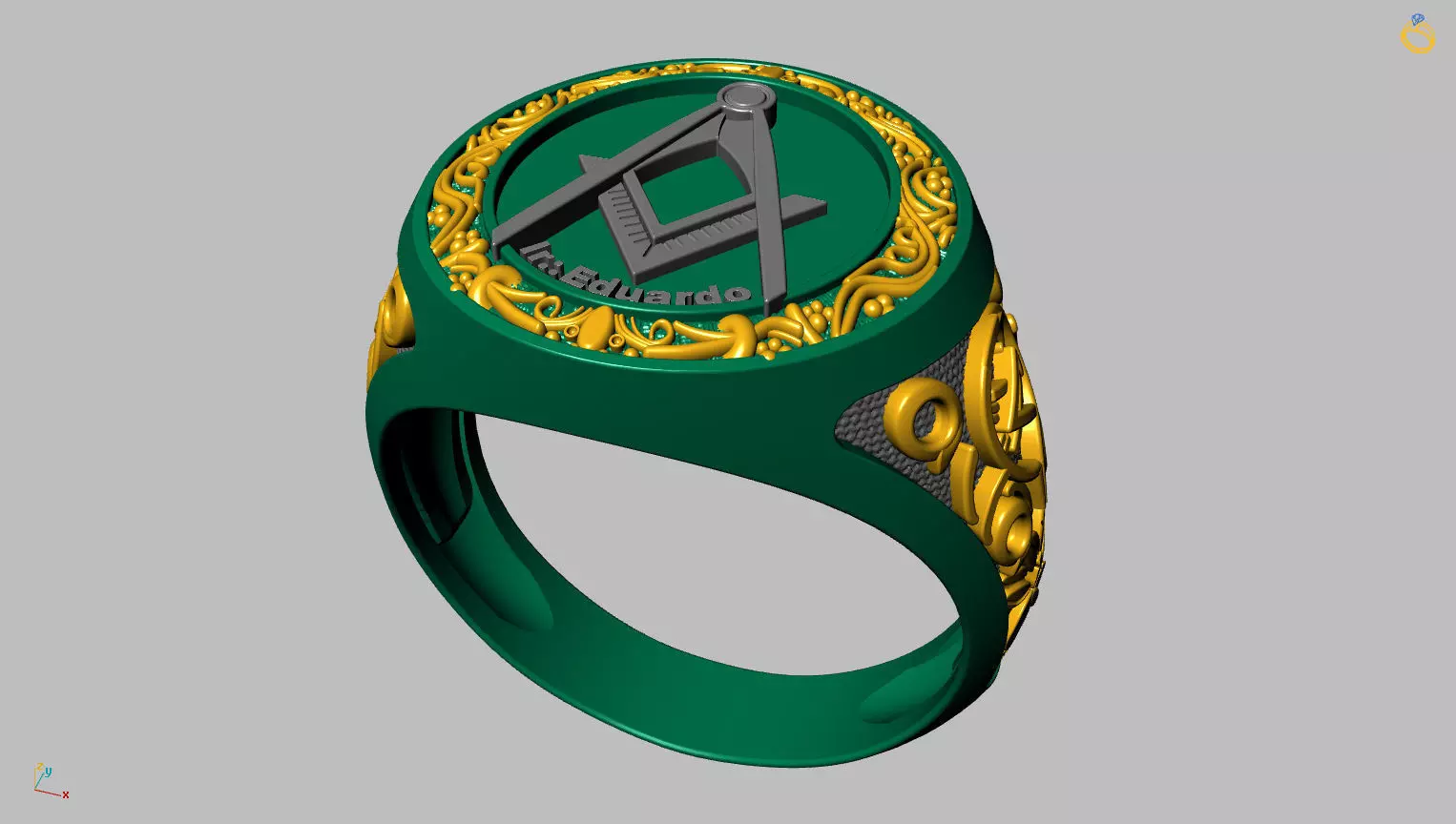 Freemason Ring 3D print model_10