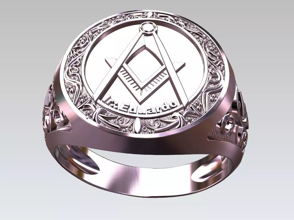 Freemason Ring 3D print model_6