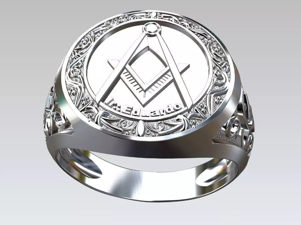 Freemason Ring 3D print model_5