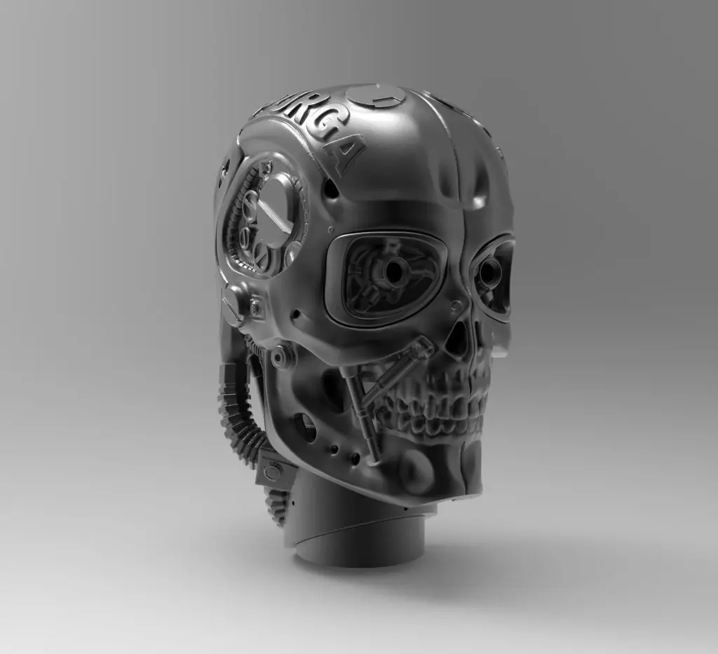 Cyborg Style Car Snorkel with LED Eye and Moving Parts 3D print model_0