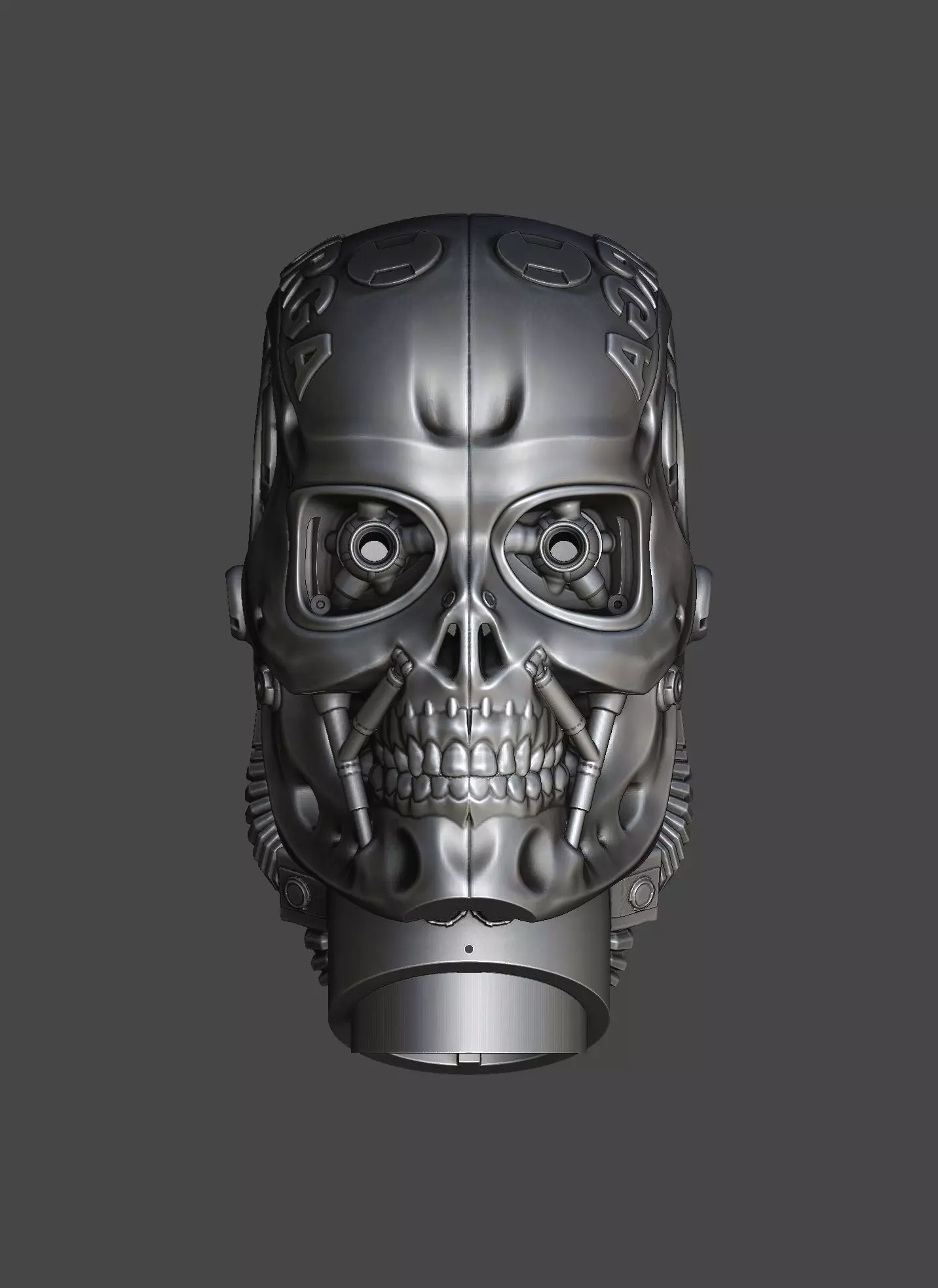 Cyborg Style Car Snorkel with LED Eye and Moving Parts 3D print model_1