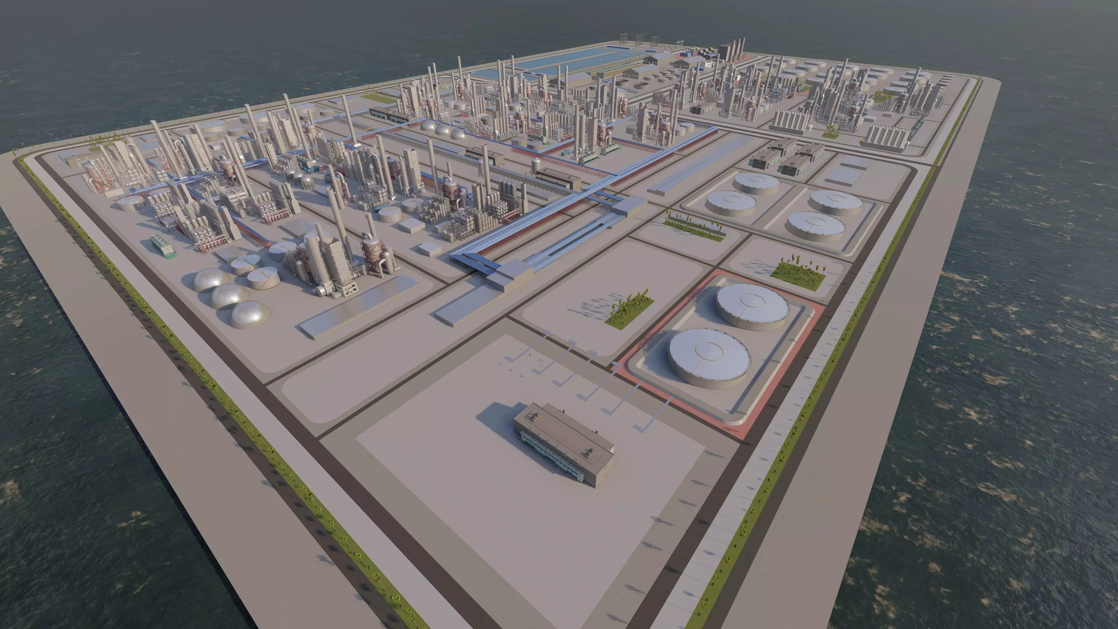 Petrochemical-Industrial Complex and Oil Gas Rig 3D model_4