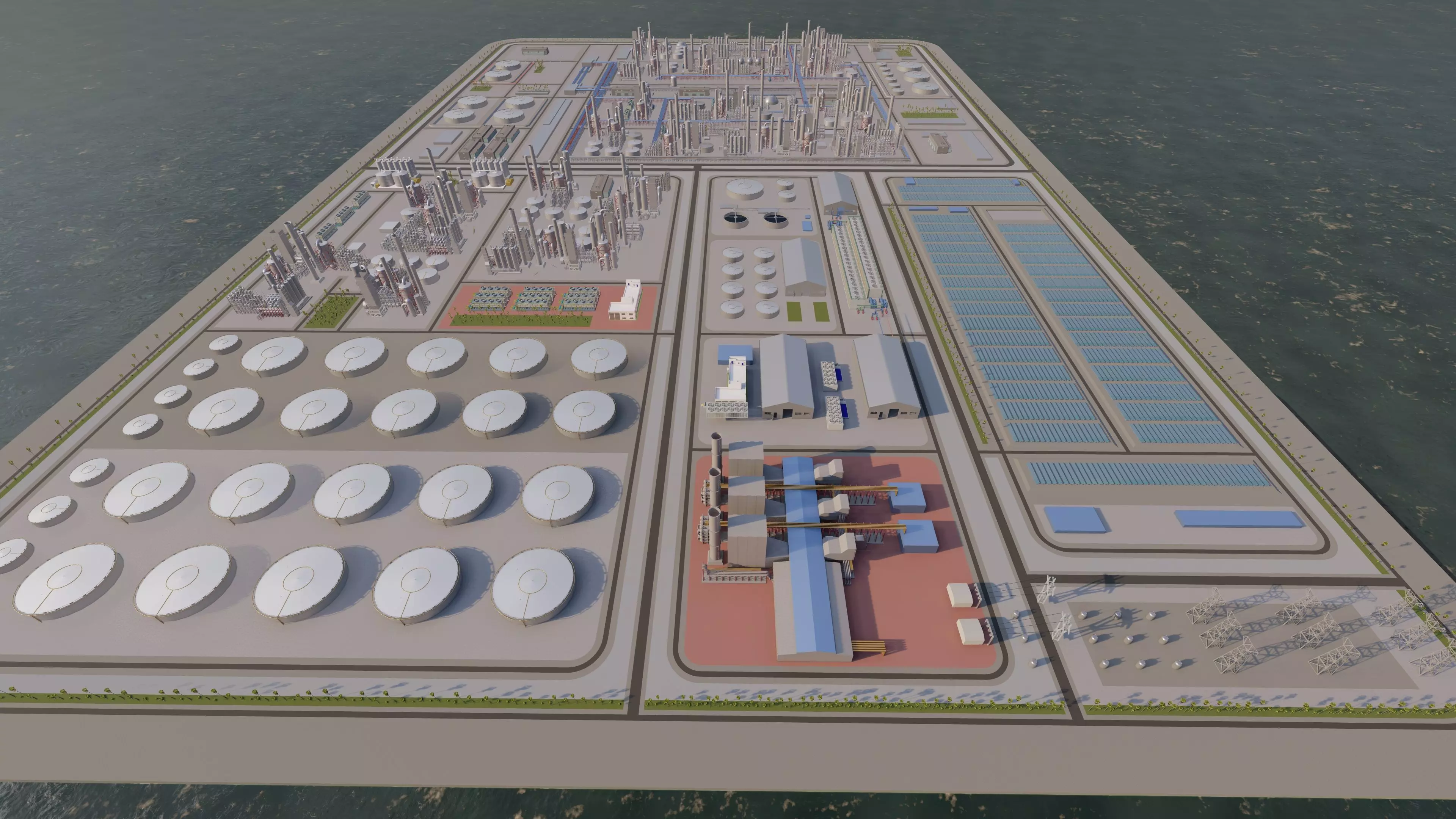Petrochemical-Industrial Complex and Oil Gas Rig 3D model_2