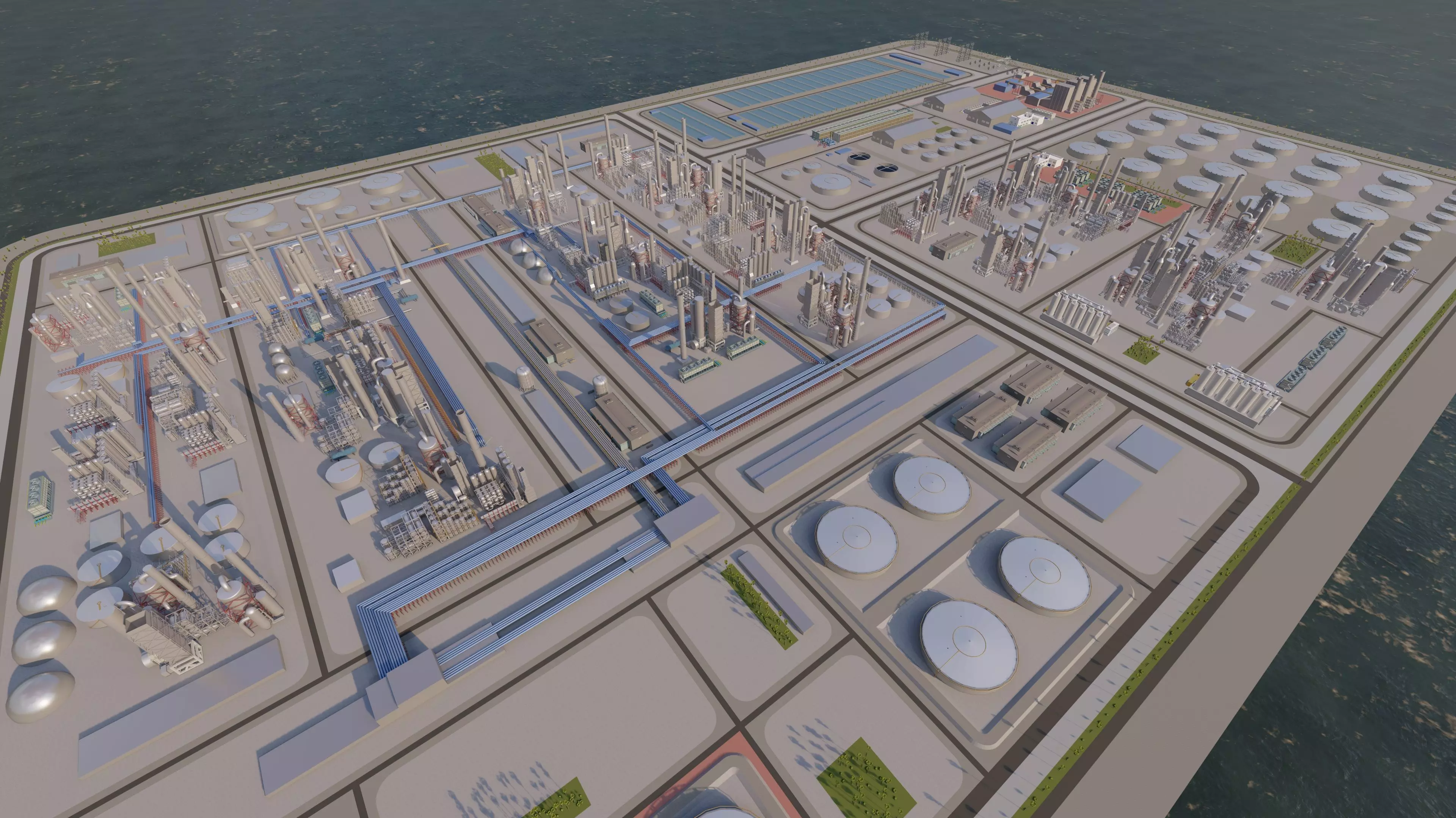 Petrochemical-Industrial Complex and Oil Gas Rig 3D model_13