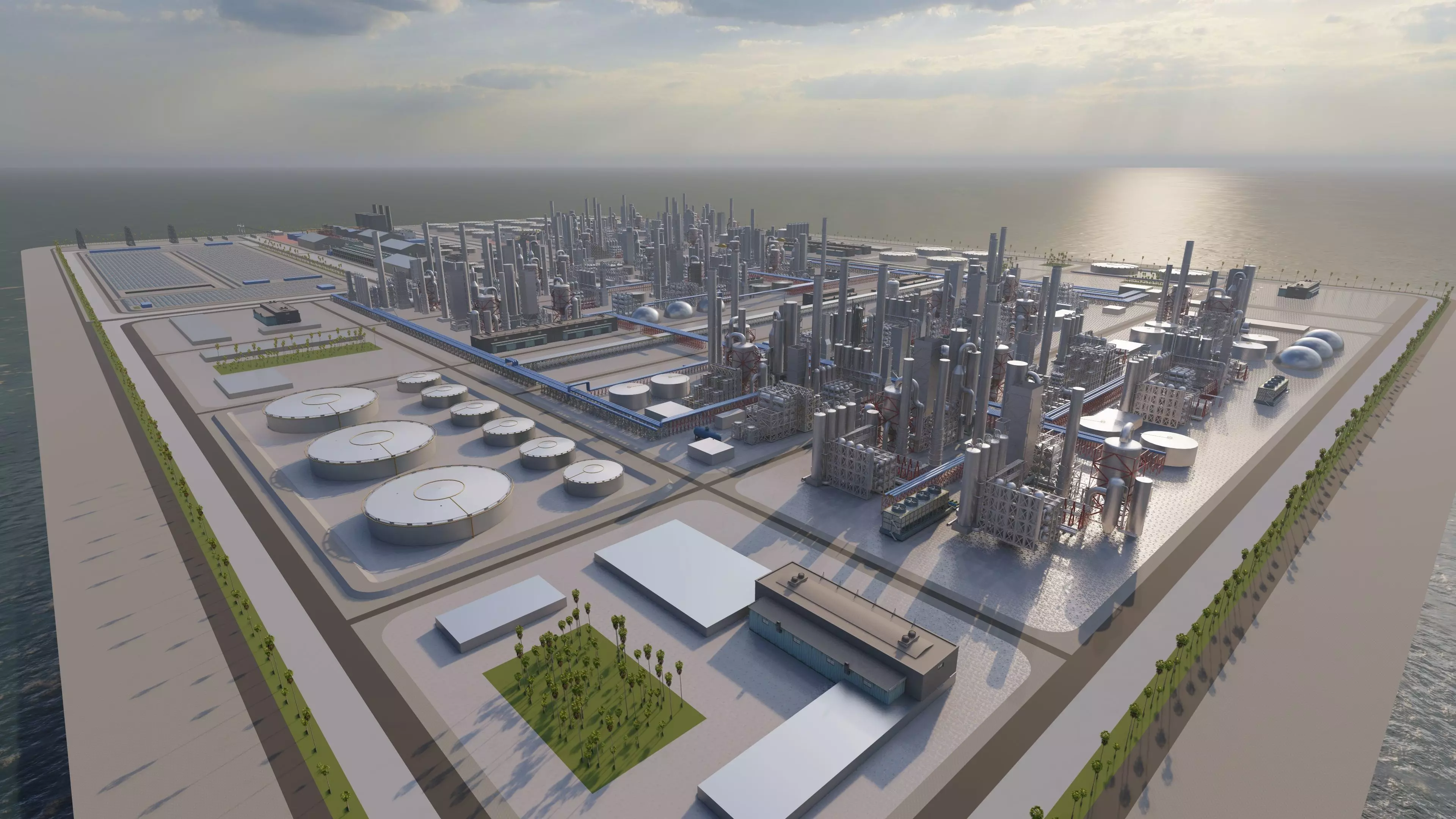 Petrochemical-Industrial Complex and Oil Gas Rig 3D model_1