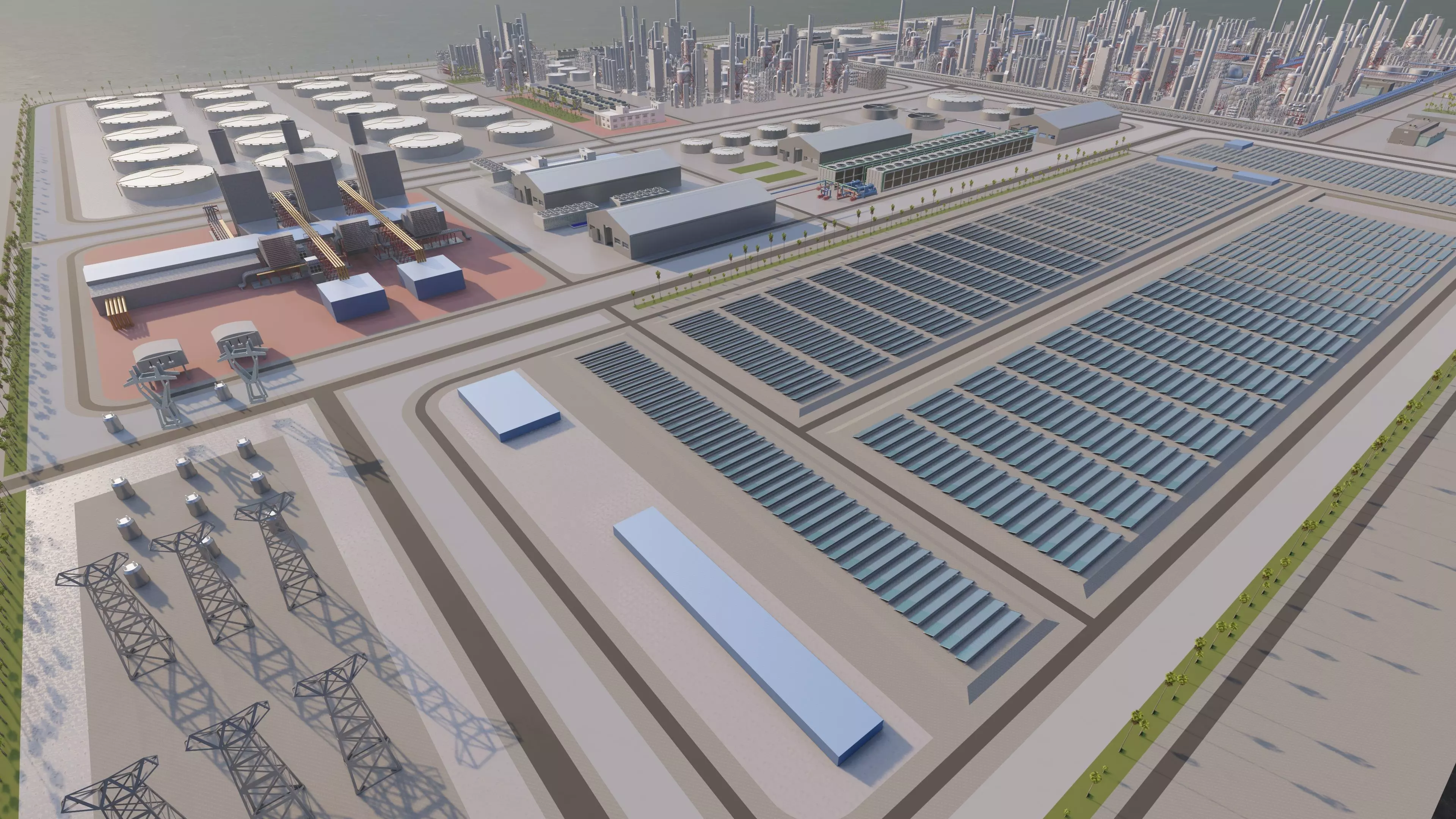 Petrochemical-Industrial Complex and Oil Gas Rig 3D model_9