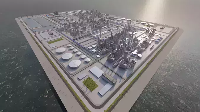 Petrochemical-Industrial Complex and Oil Gas Rig 3D model Petrochemical-Industrial Complex and Oil Gas Rig 3D model