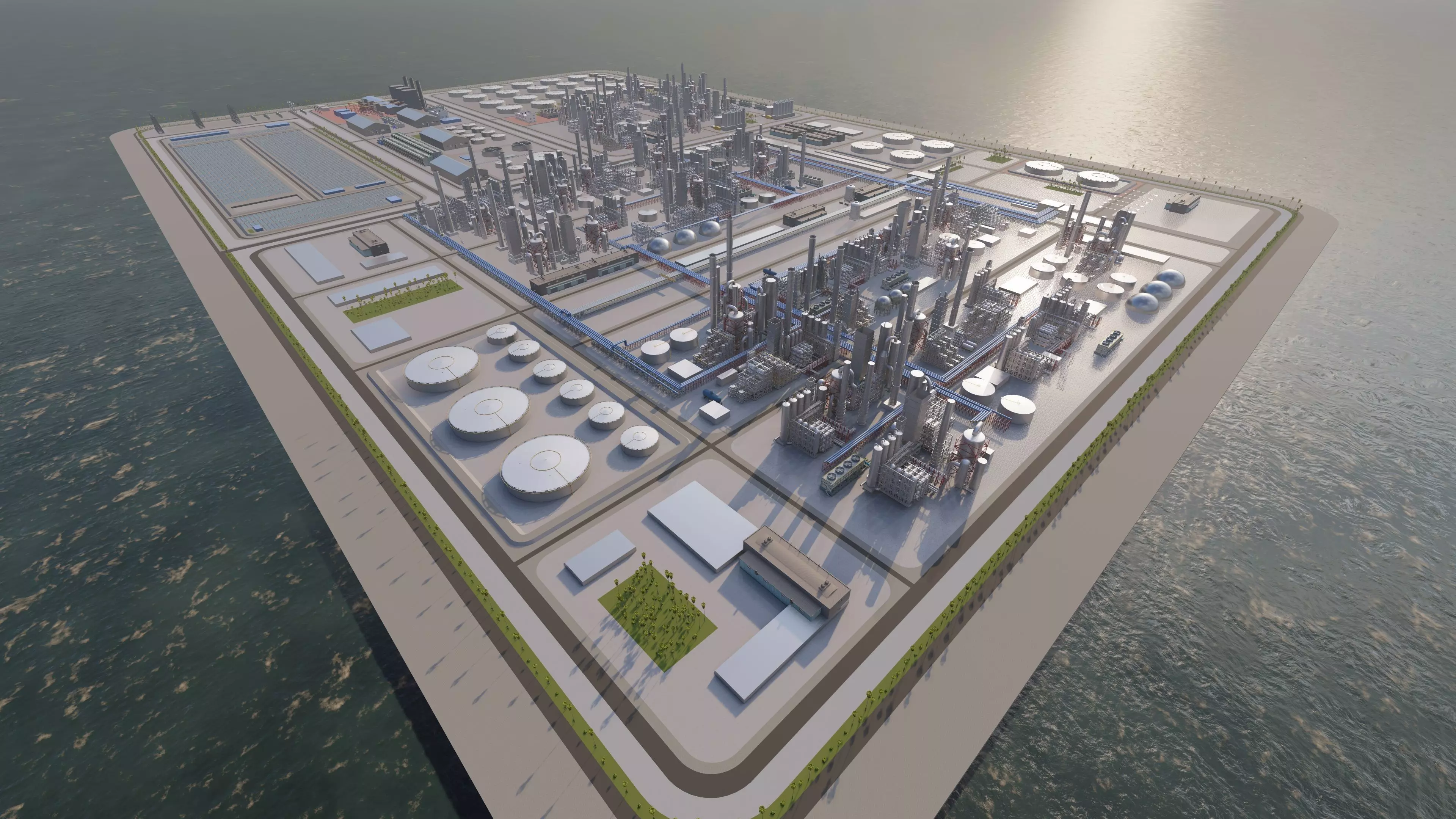 Petrochemical-Industrial Complex and Oil Gas Rig 3D model_0