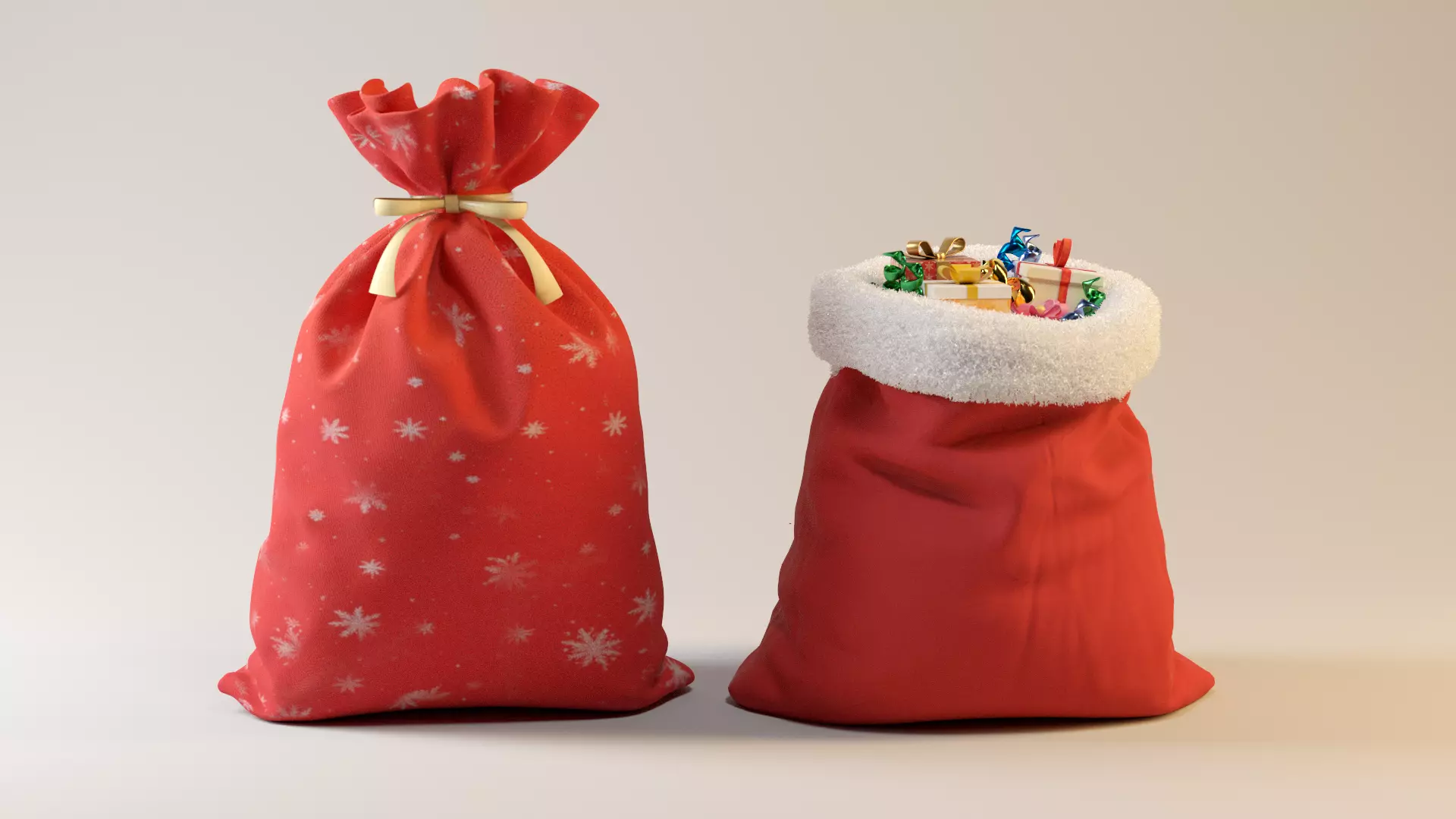 SANTA GIFT BAG Low-poly 3D model_5