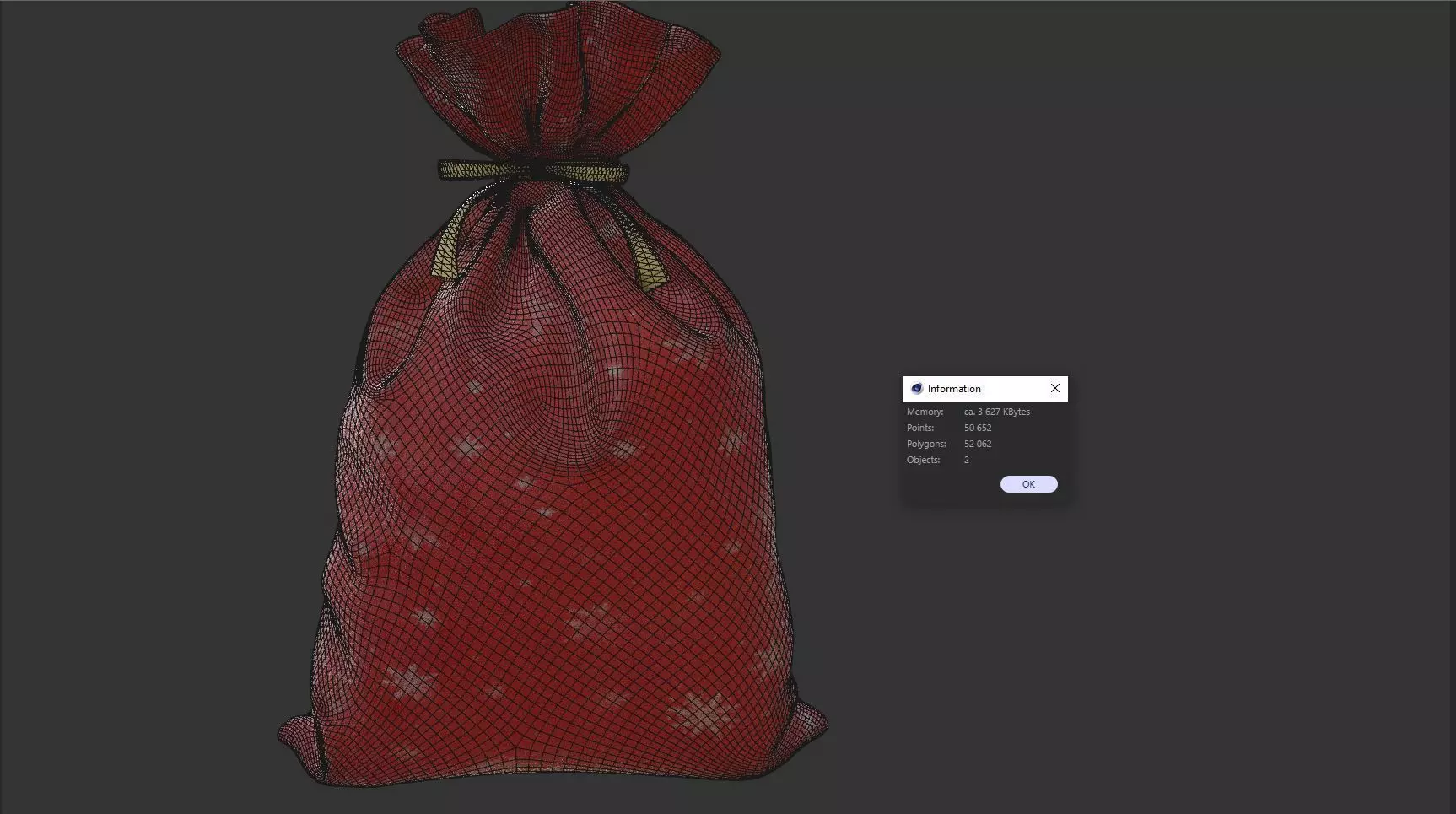 SANTA GIFT BAG Low-poly 3D model_11