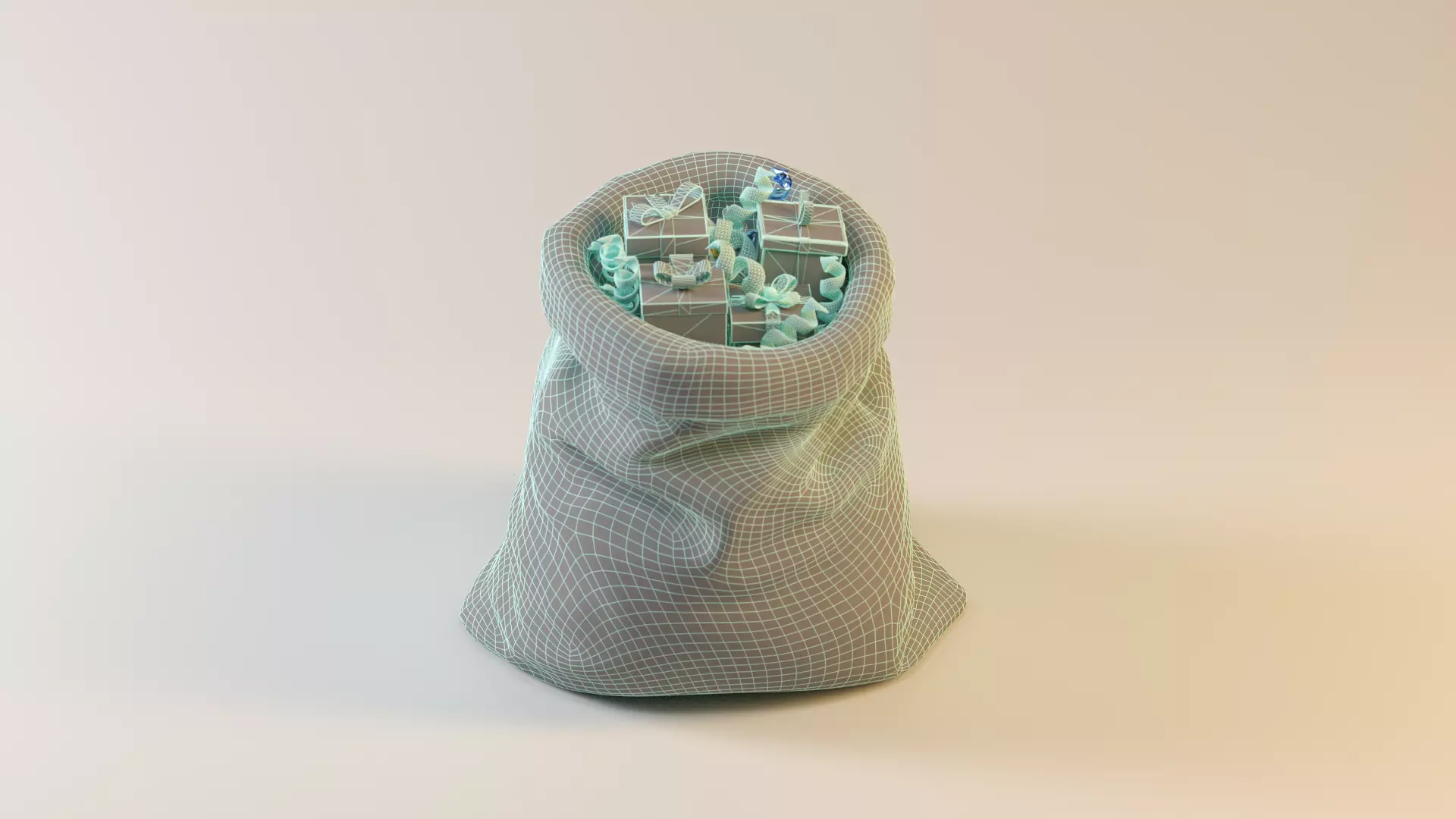 SANTA GIFT BAG Low-poly 3D model_8