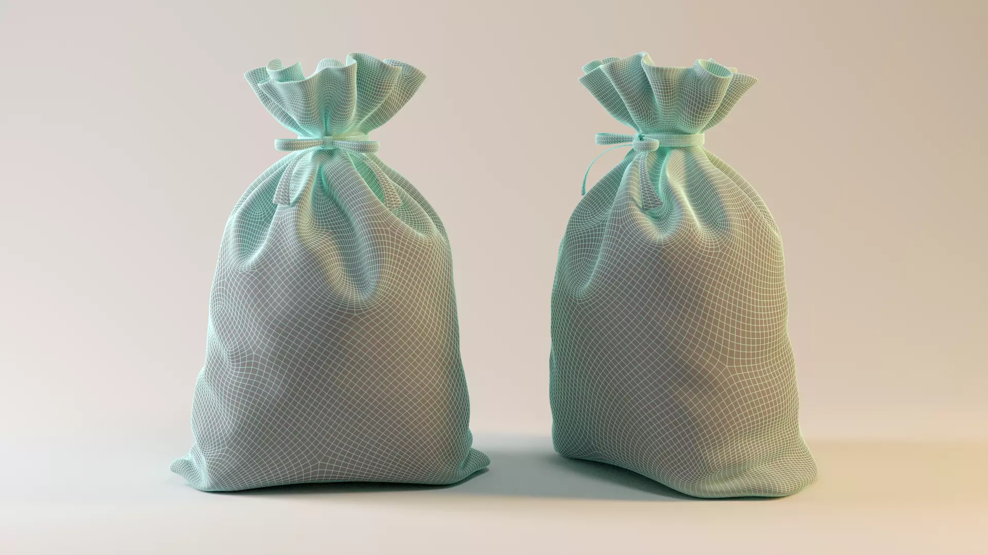 SANTA GIFT BAG Low-poly 3D model_7